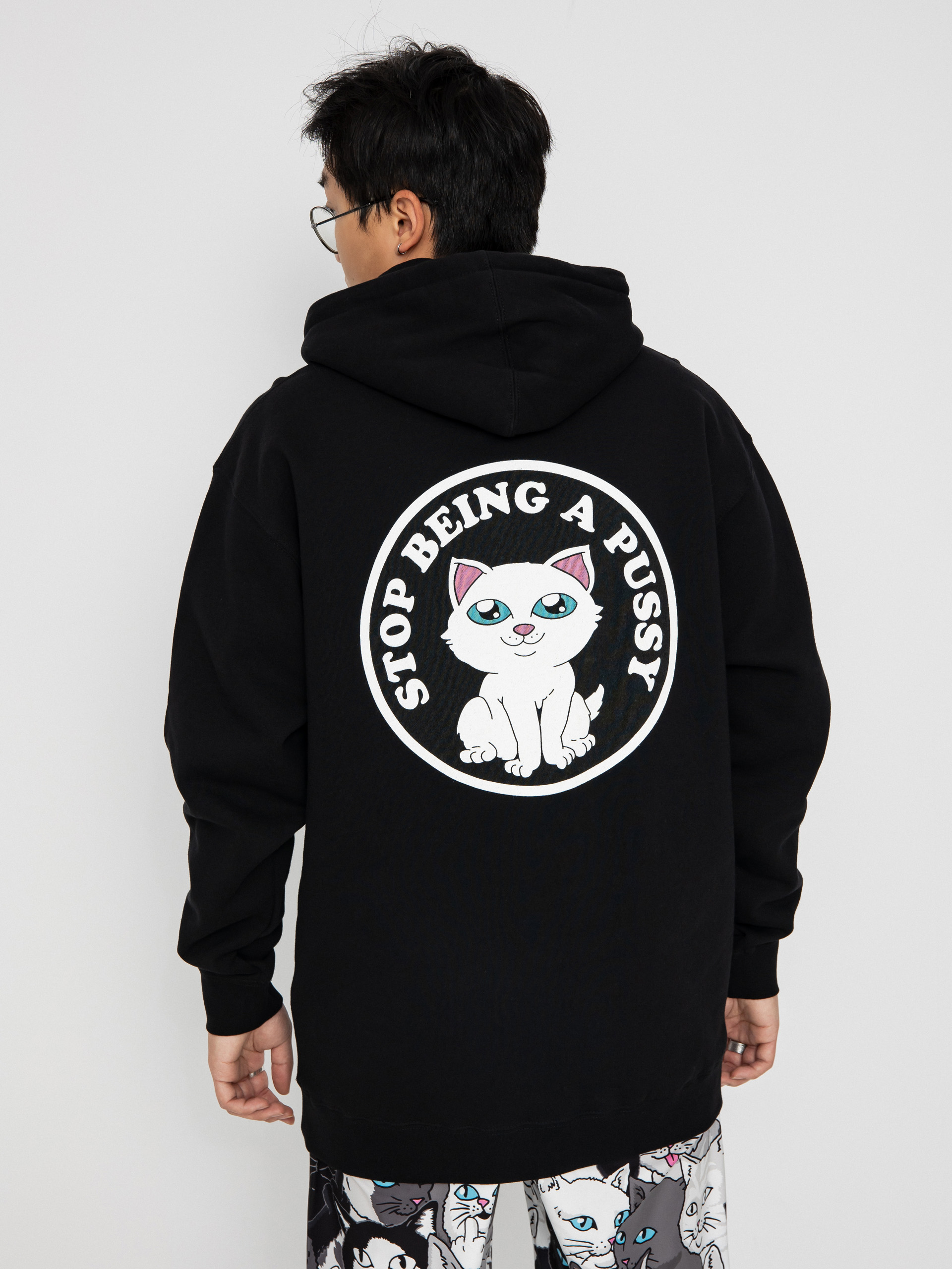 Mikina s kapucí RipNDip Stop Being A Pussy HD (black)