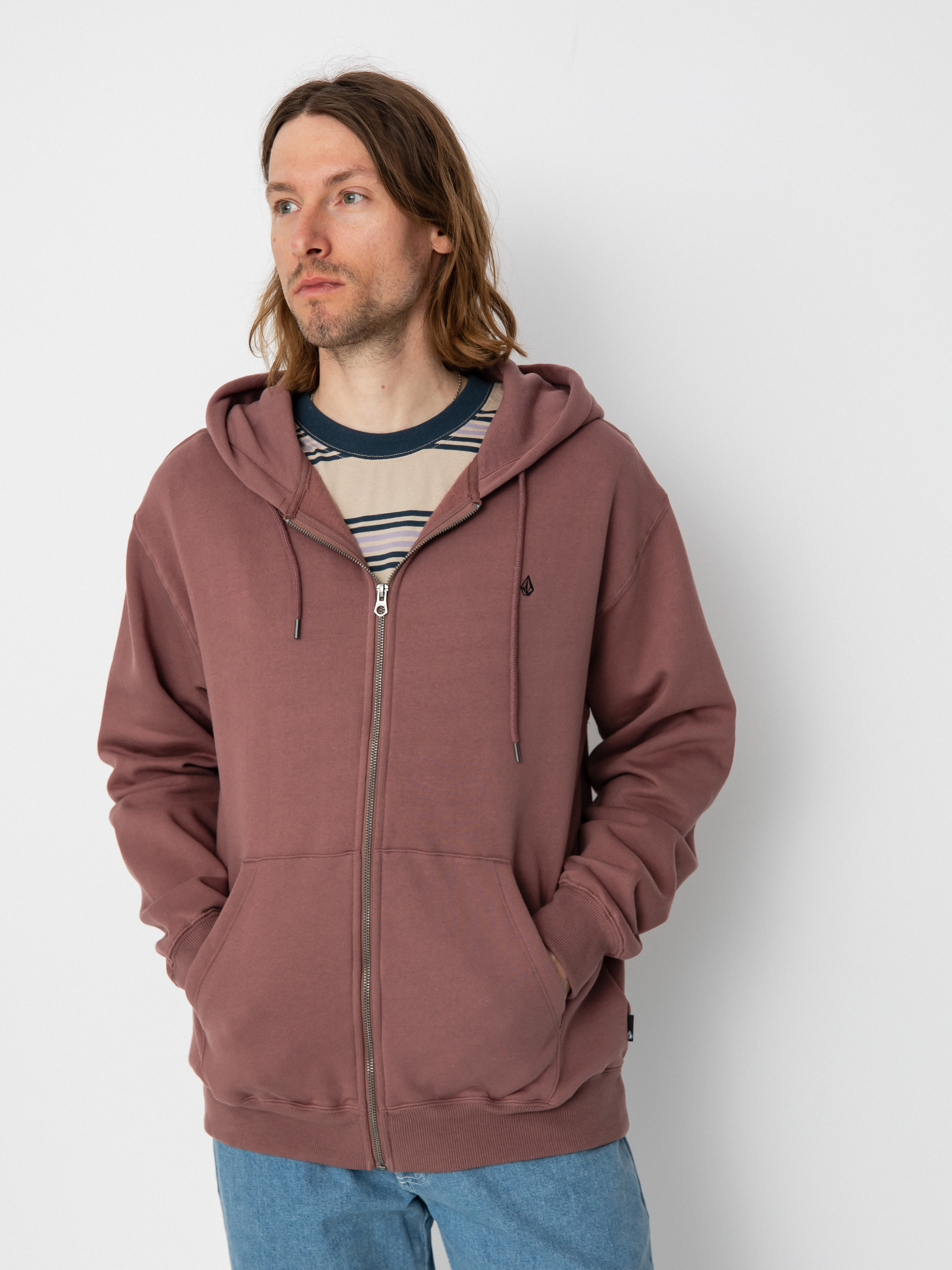 Mikina s kapucí Volcom Sngl Stn ZHD (bordeaux brown)