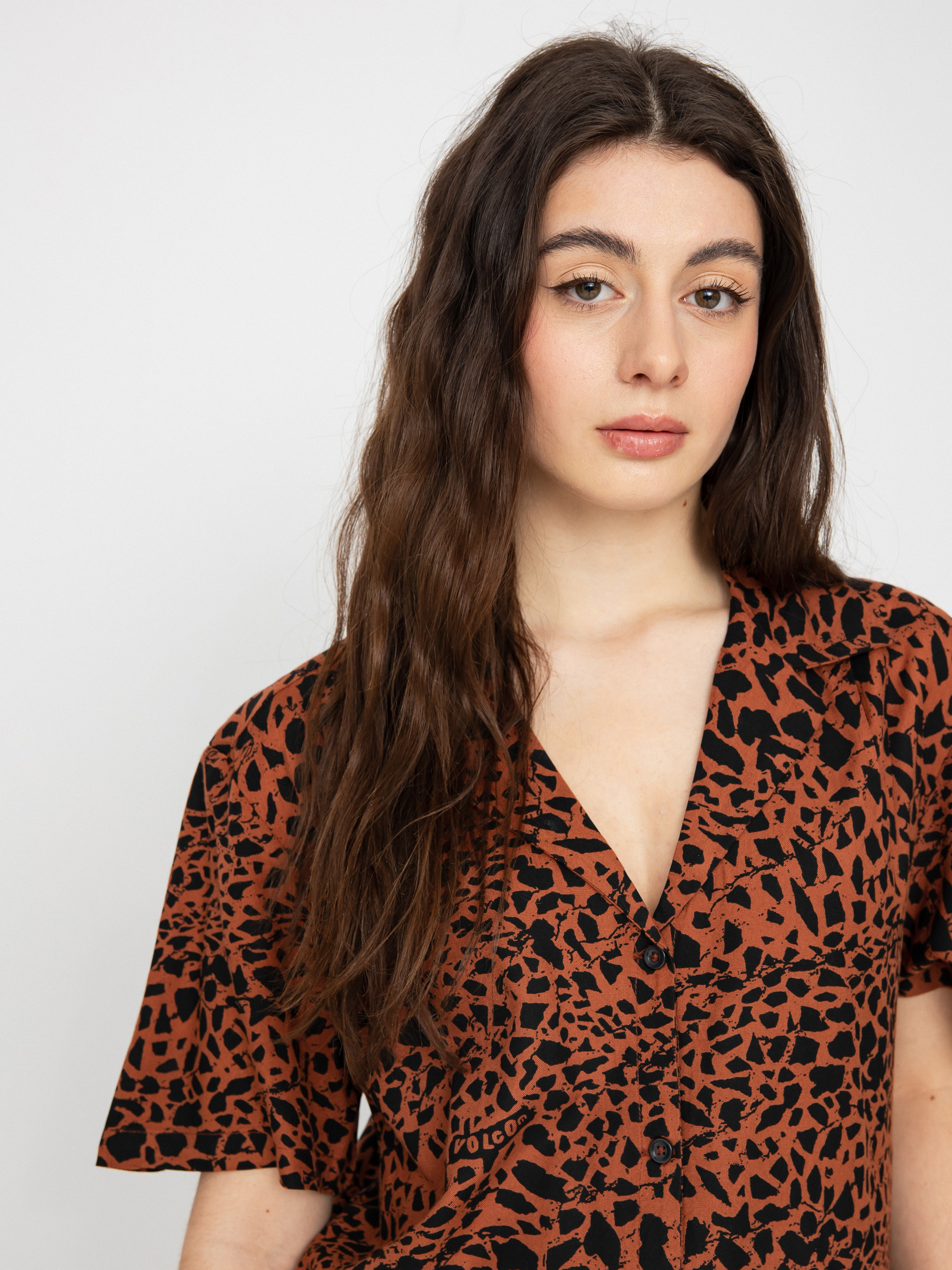 Košile Volcom Dino Tea Tunic Wmn (dark clay)