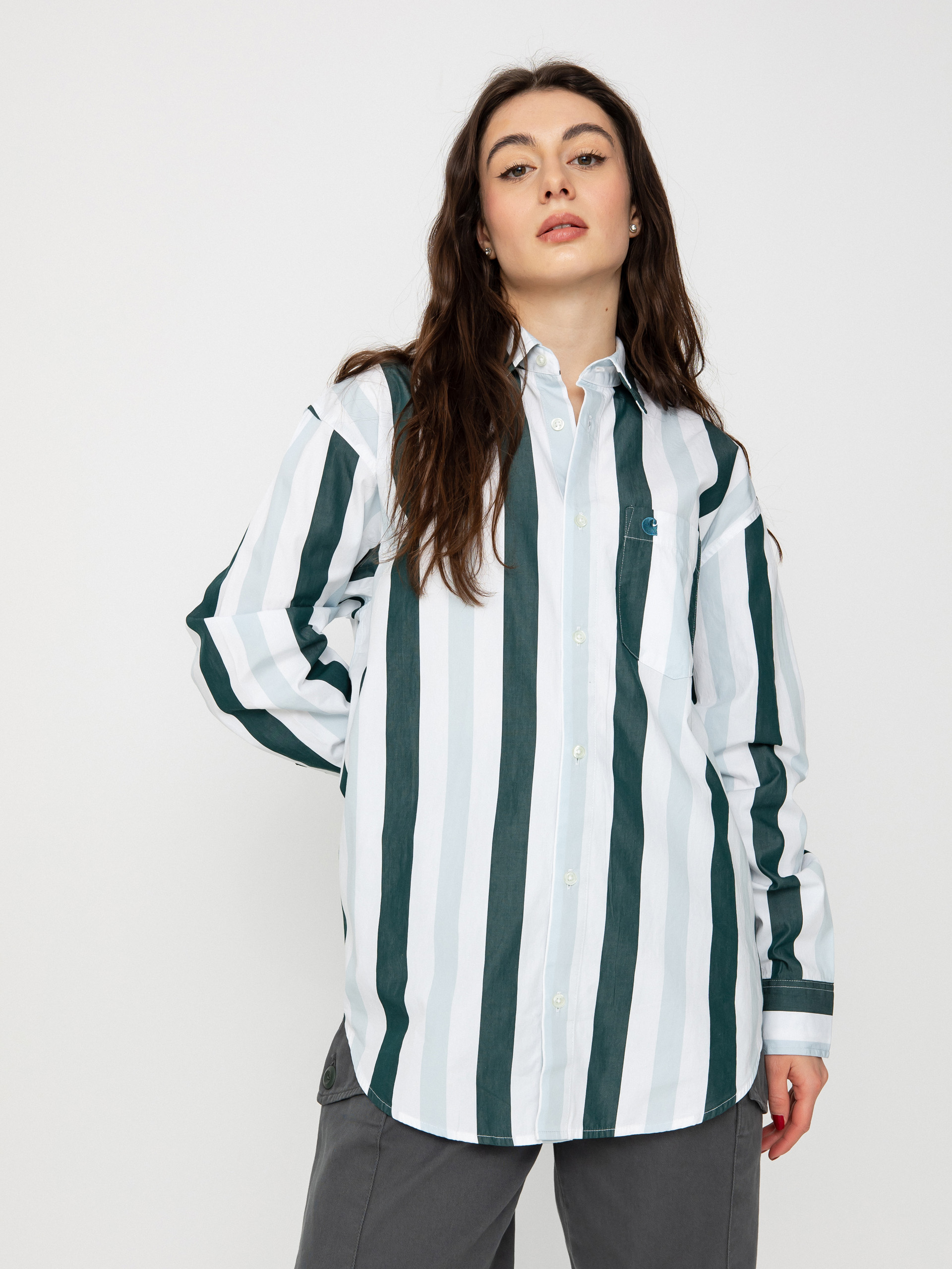 Košile Carhartt WIP Elcano Wmn (elcano stripe icarus/botanic)