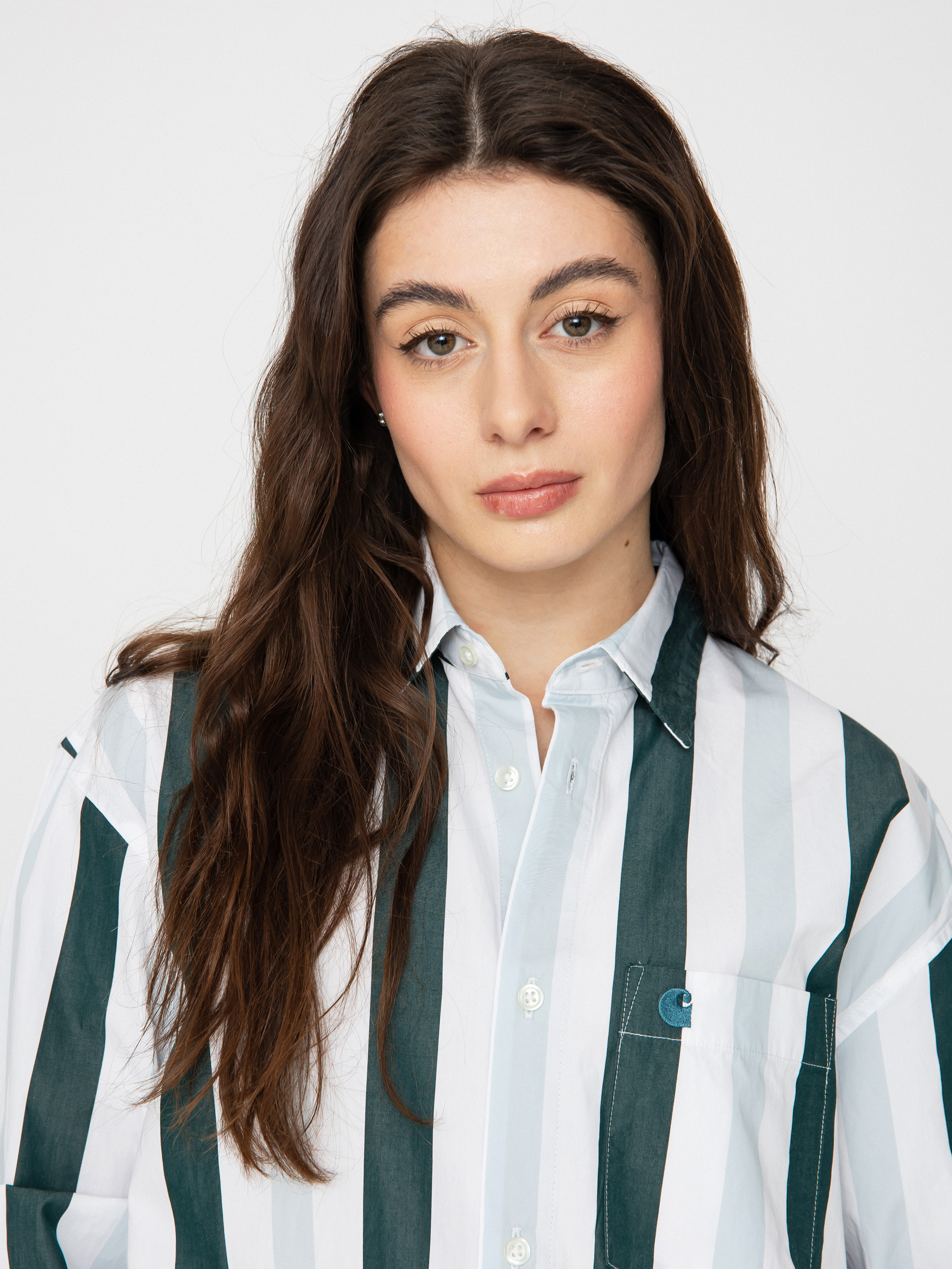 Košile Carhartt WIP Elcano Wmn (elcano stripe icarus/botanic)