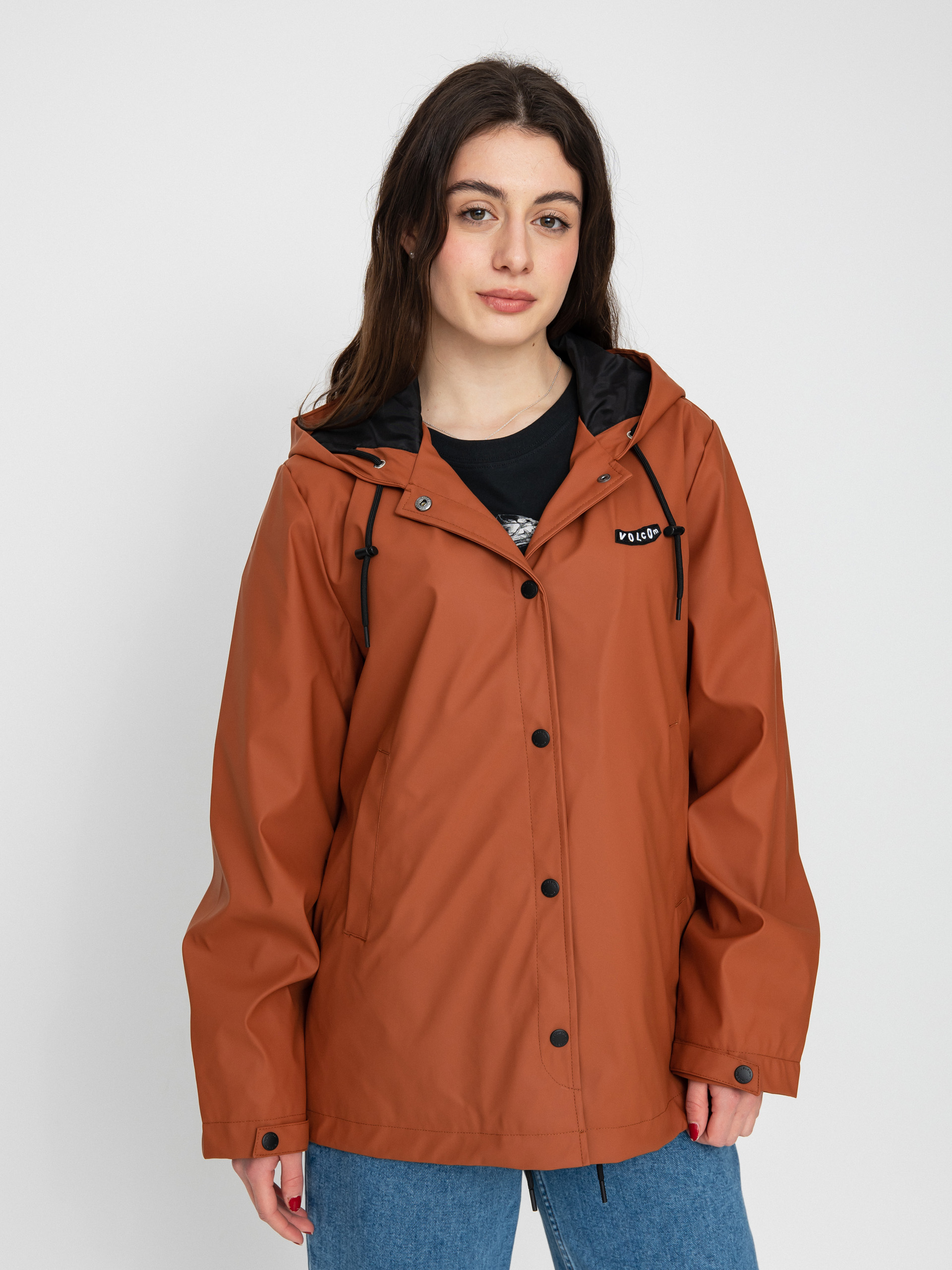 Bunda Volcom Sprain Dead Raincoat Wmn (dark clay)