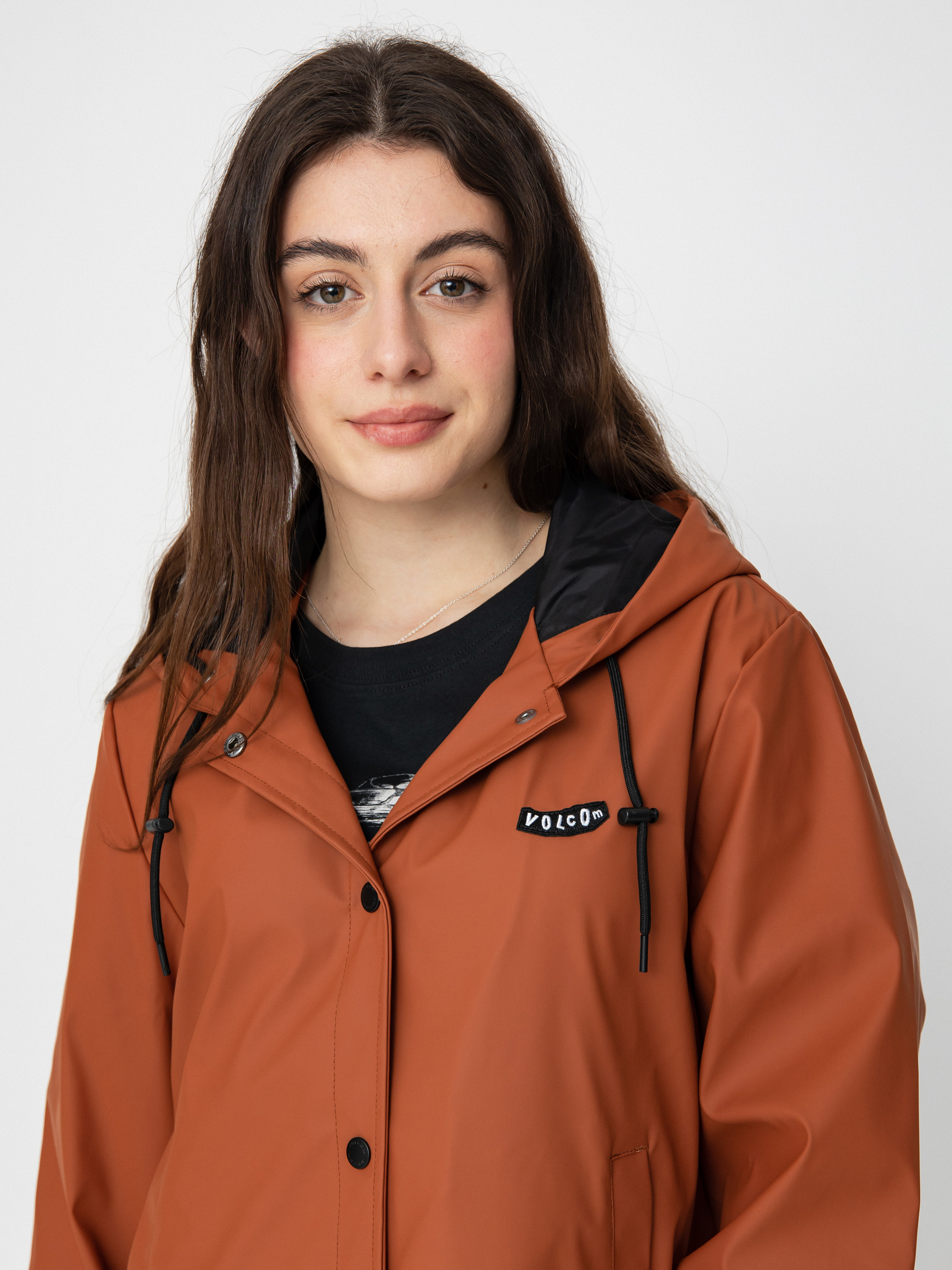 Bunda Volcom Sprain Dead Raincoat Wmn (dark clay)