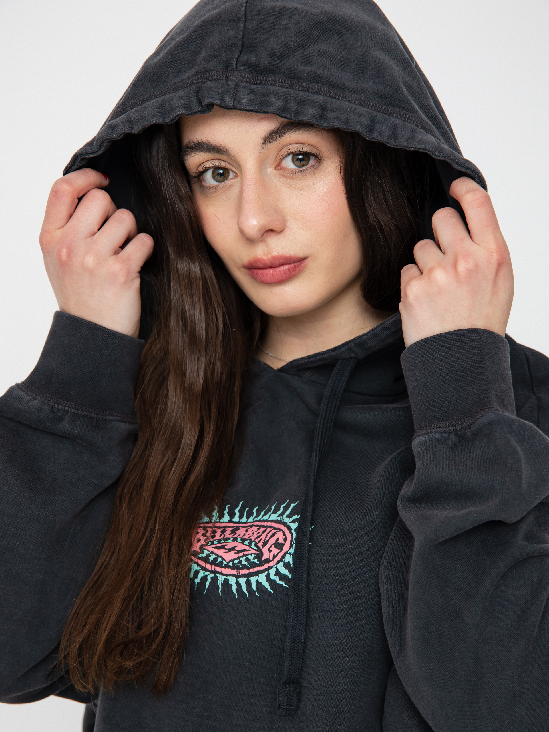 Mikina s kapucí Billabong Archray HD Wmn (off black)