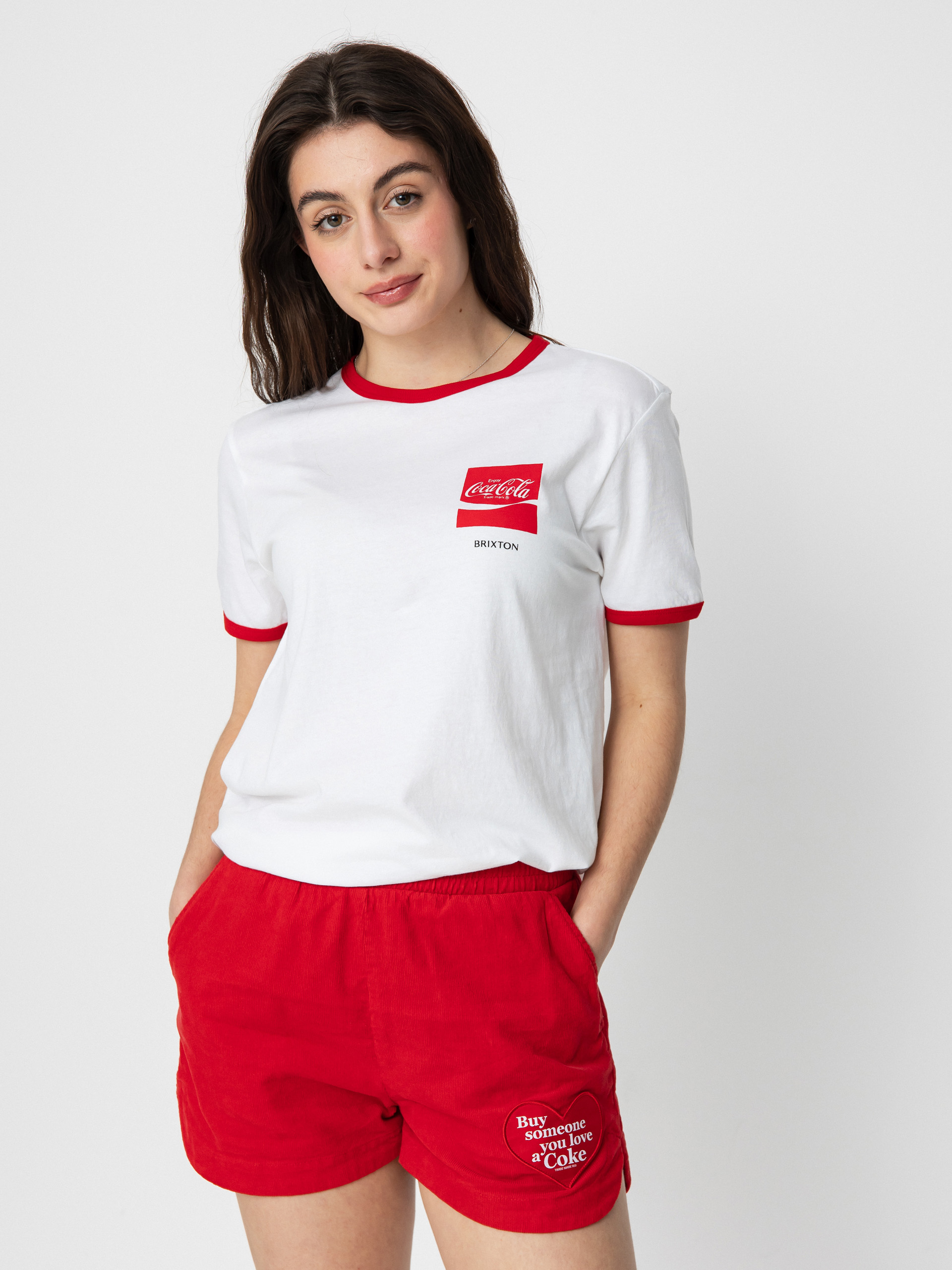 Tričko Brixton Coca-Cola Good Day Ringer Wmn (white)