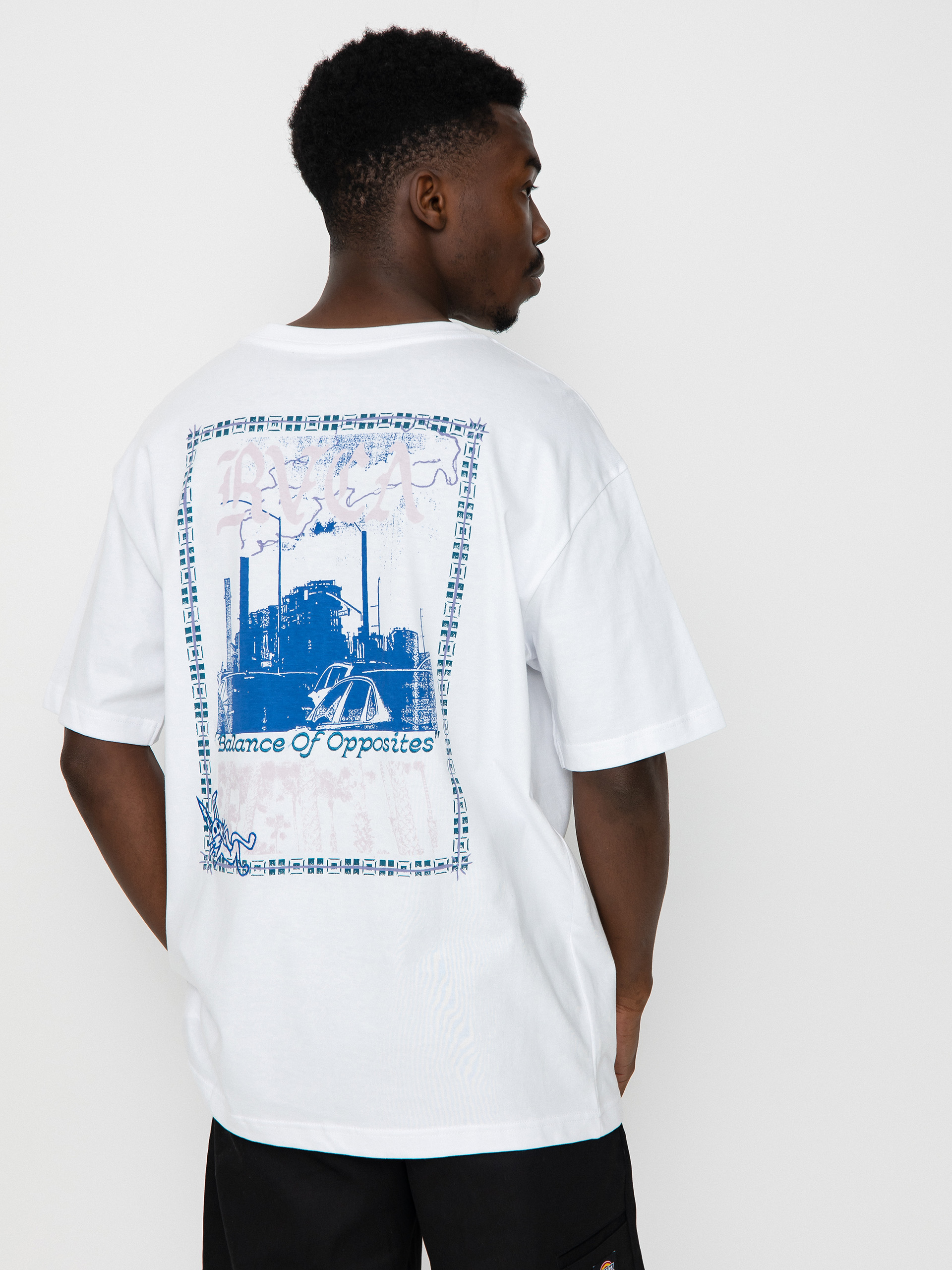 Tričko RVCA Balance Stacks (white)