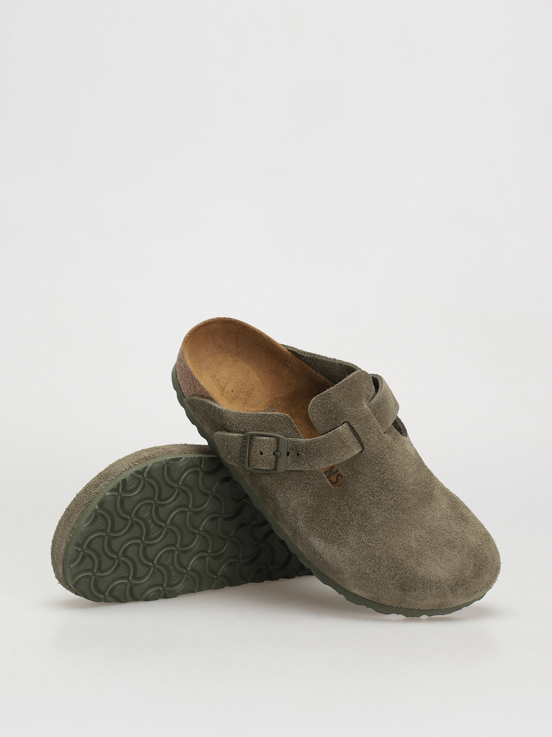 Plážovky Birkenstock Boston SFB Suede Narrow Wmn (modern suede thyme)