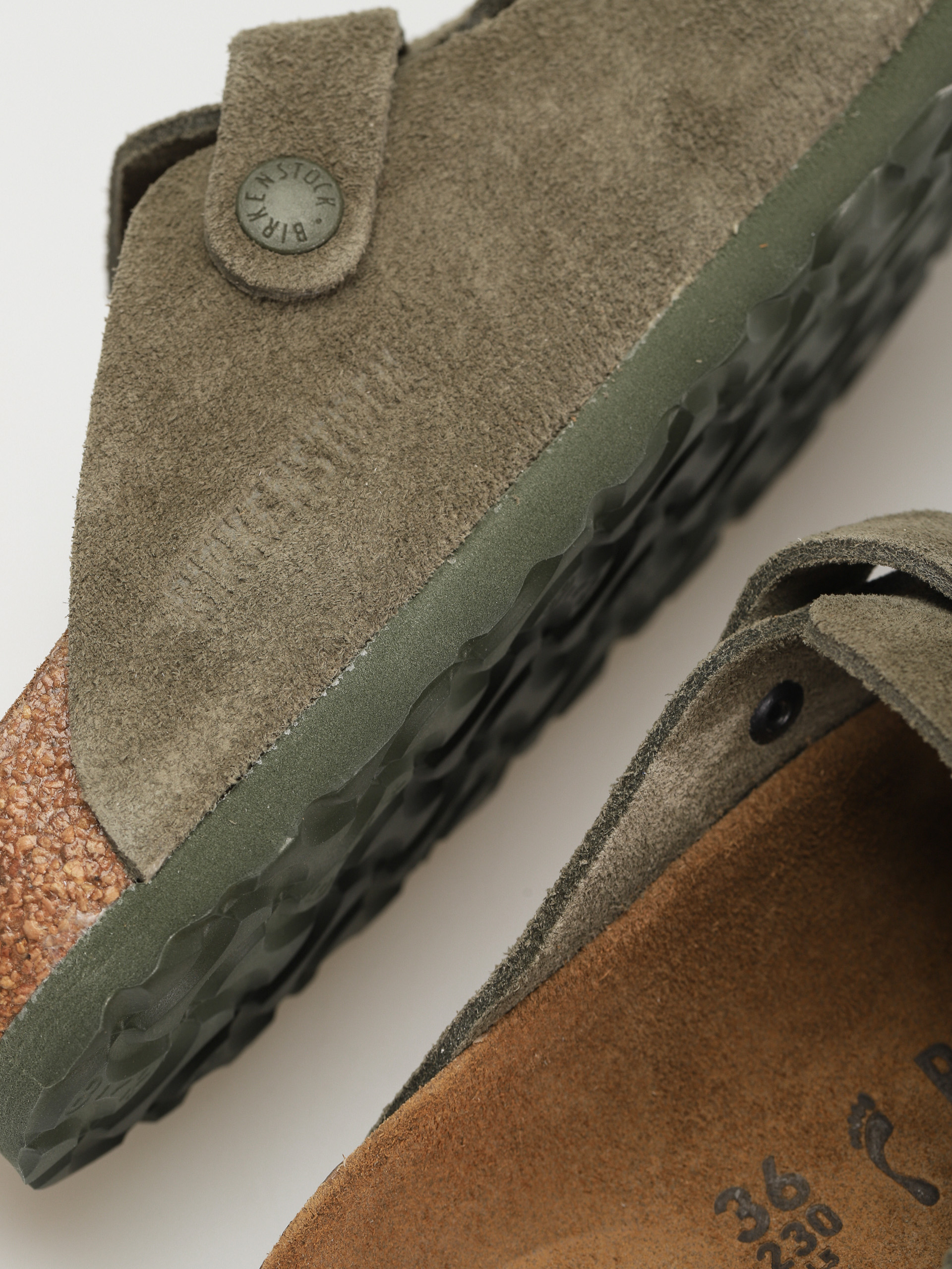 Plážovky Birkenstock Boston SFB Suede Narrow Wmn (modern suede thyme)