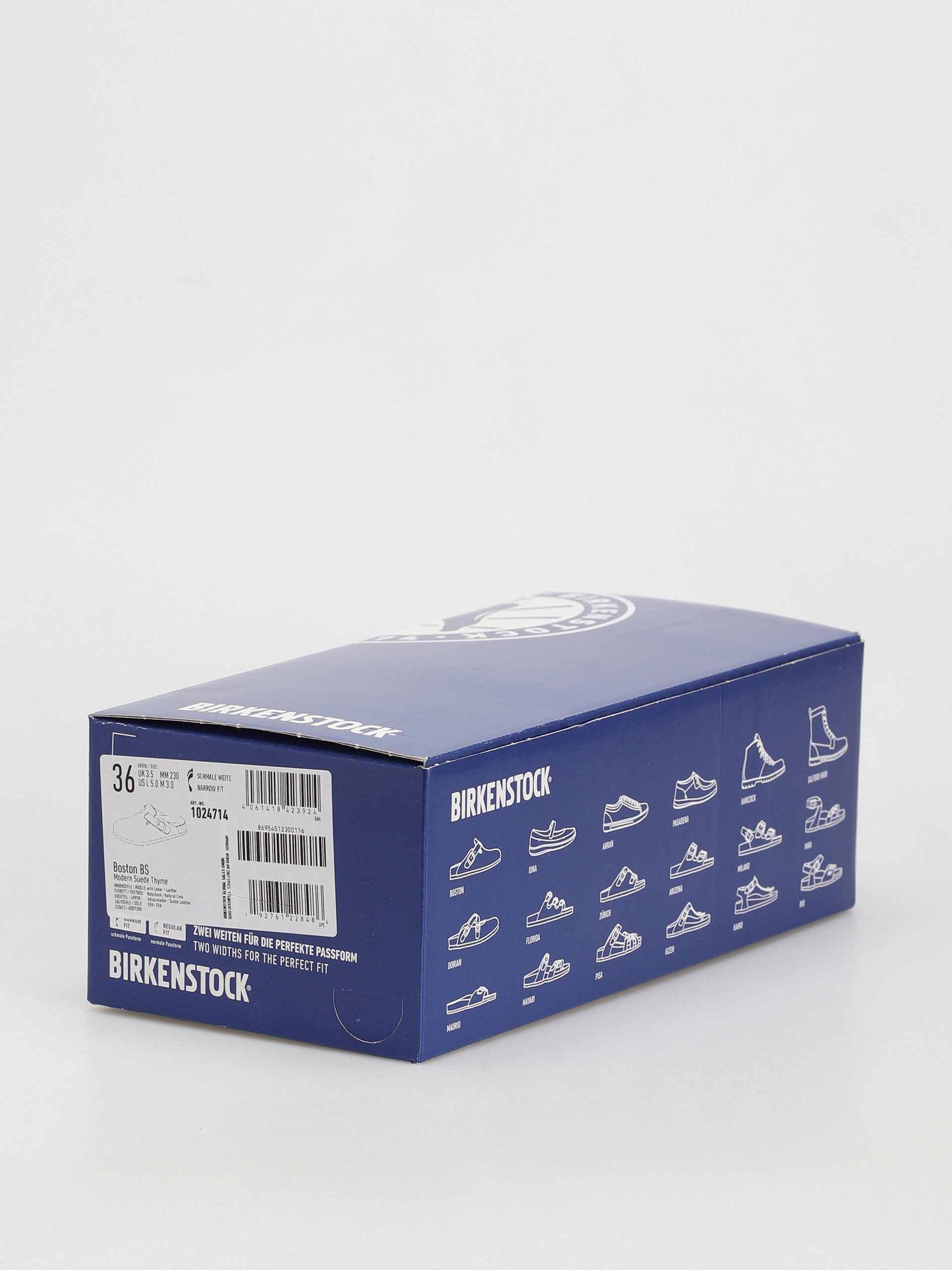Plážovky Birkenstock Boston SFB Suede Narrow Wmn (modern suede thyme)