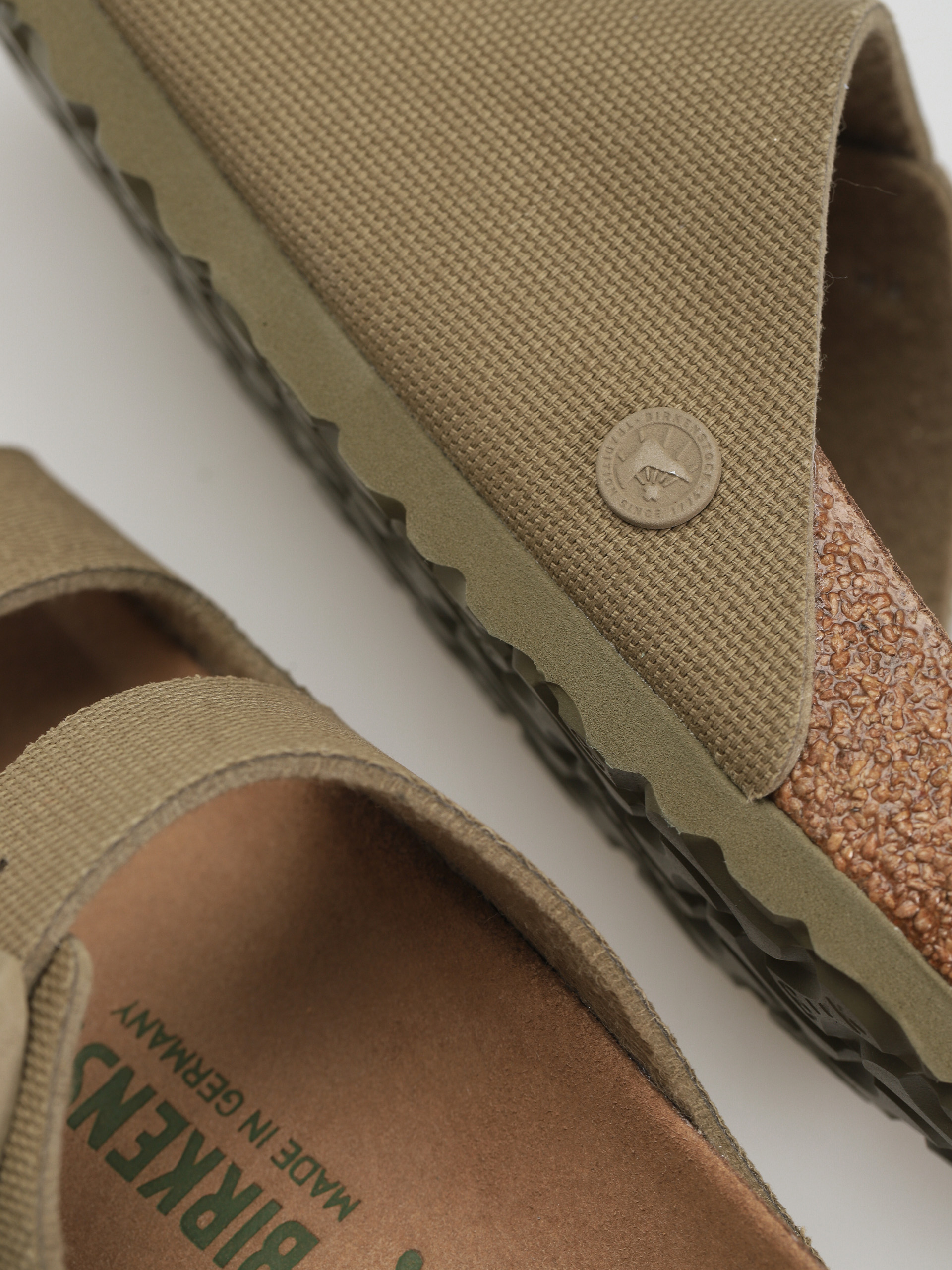 Plážovky Birkenstock Arizona Canvas Vegan Narrow Wmn (faded khaki)