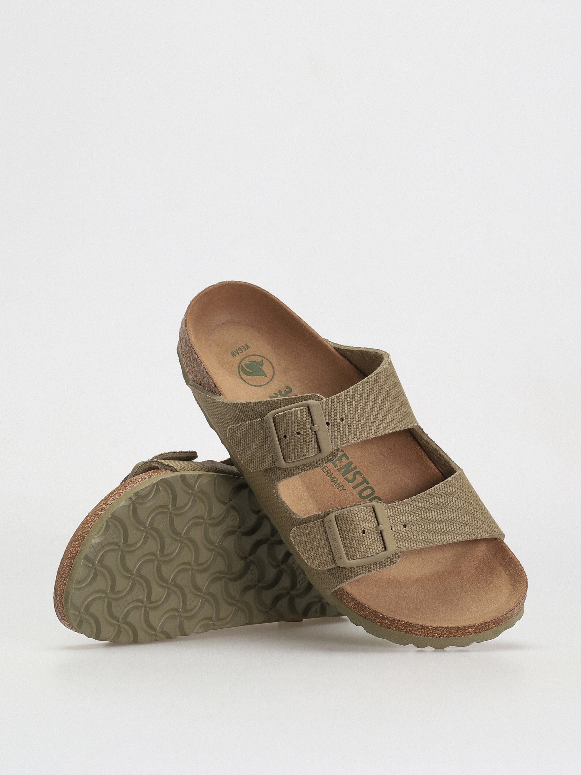 Plážovky Birkenstock Arizona Canvas Vegan Narrow Wmn (faded khaki)