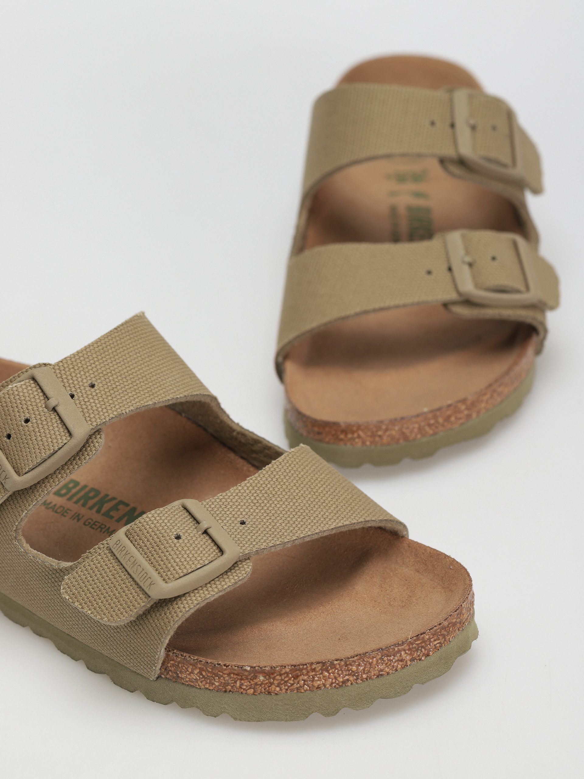 Plážovky Birkenstock Arizona Canvas Vegan Narrow Wmn (faded khaki)