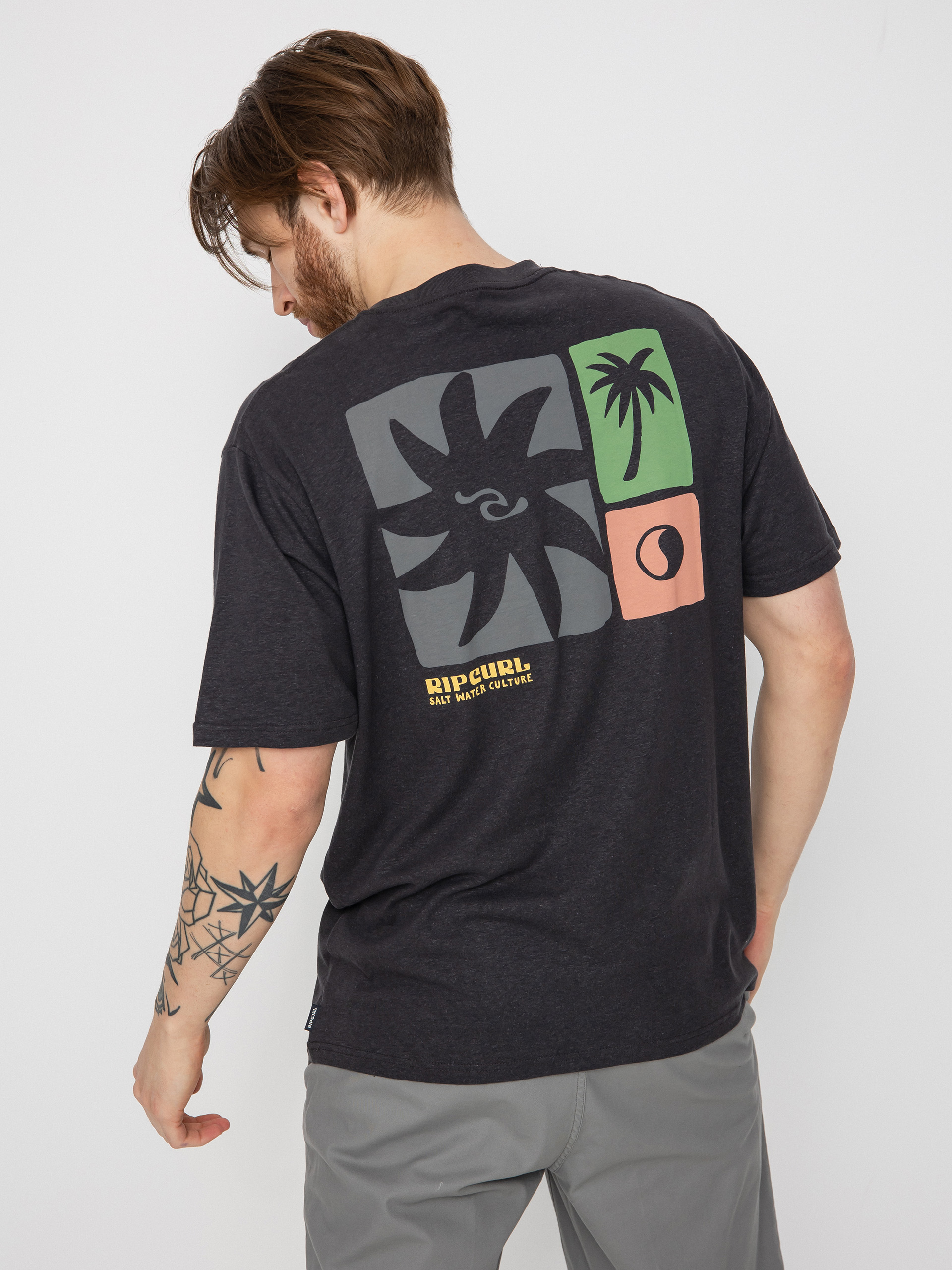 Tričko Rip Curl Swc Block Out (washed black)