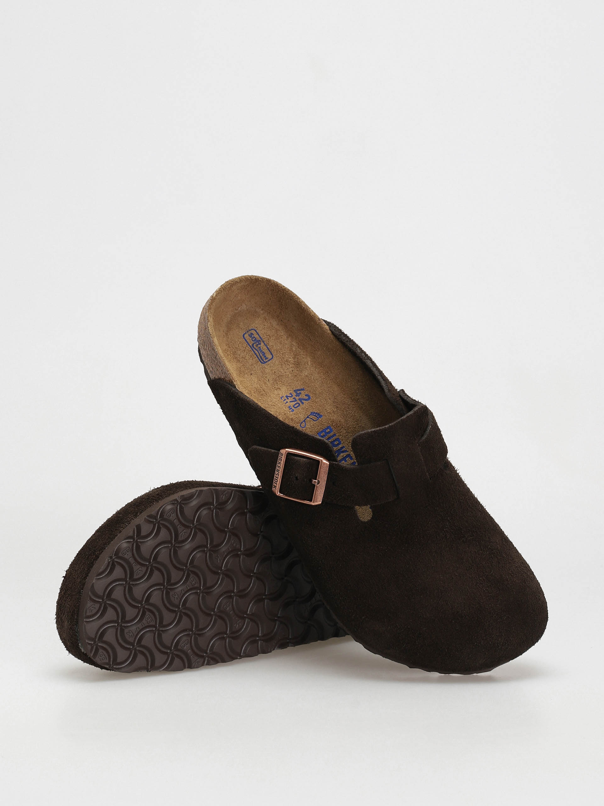 Plážovky Birkenstock Boston Suede Regular (mocha)