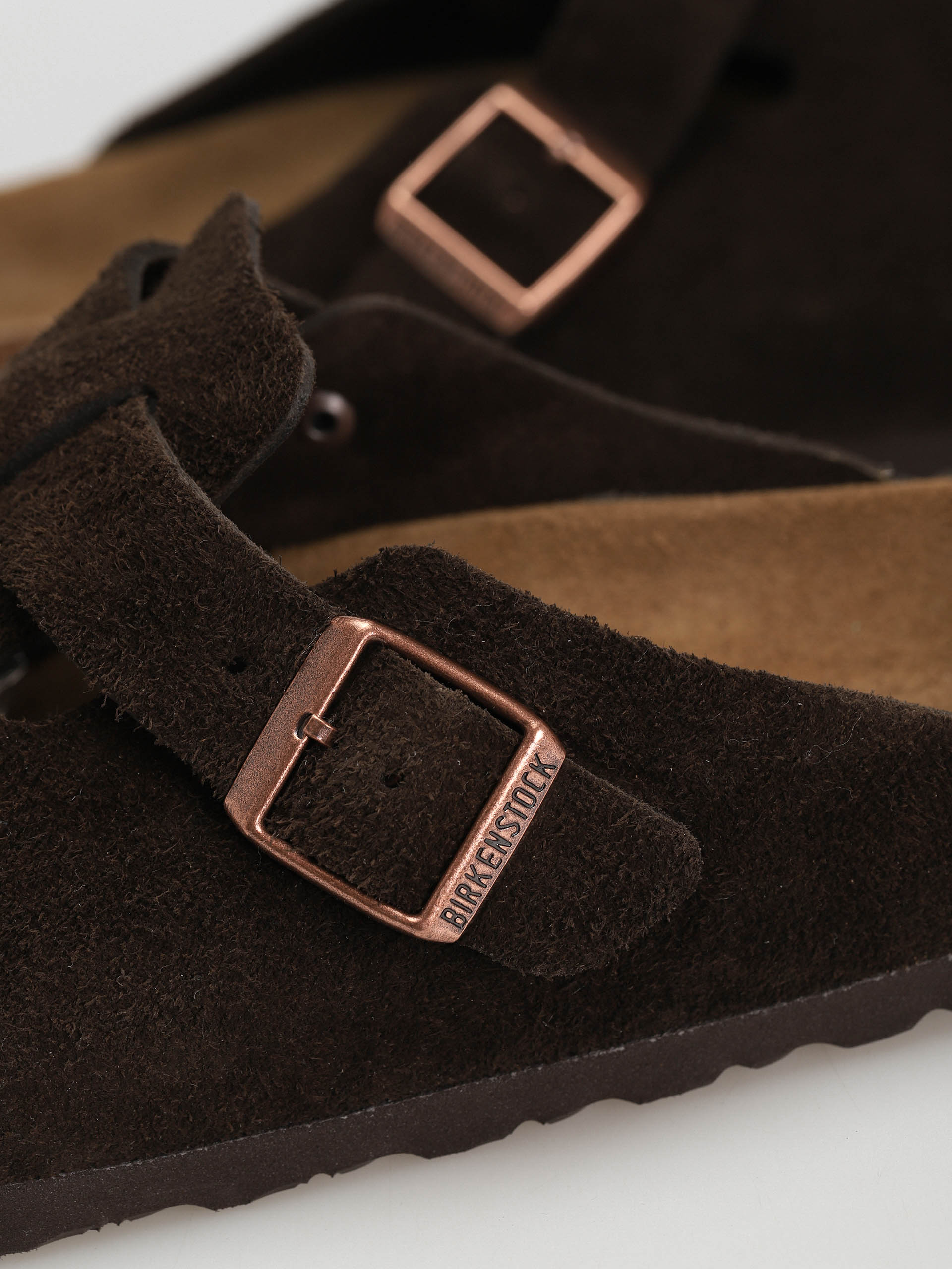 Plážovky Birkenstock Boston Suede Regular (mocha)