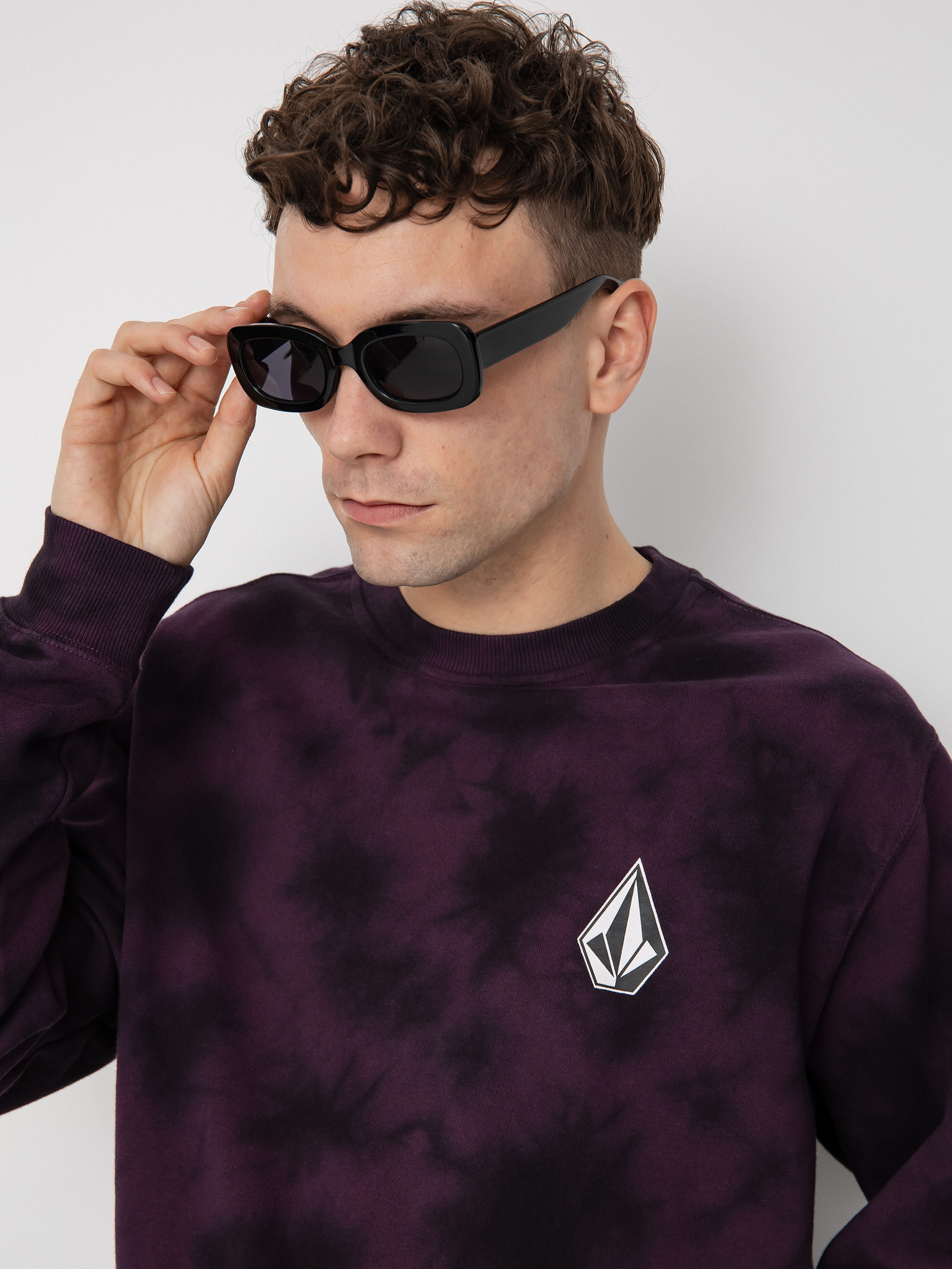 Mikina Volcom Iconic Stone Plus Crew (mulberry)