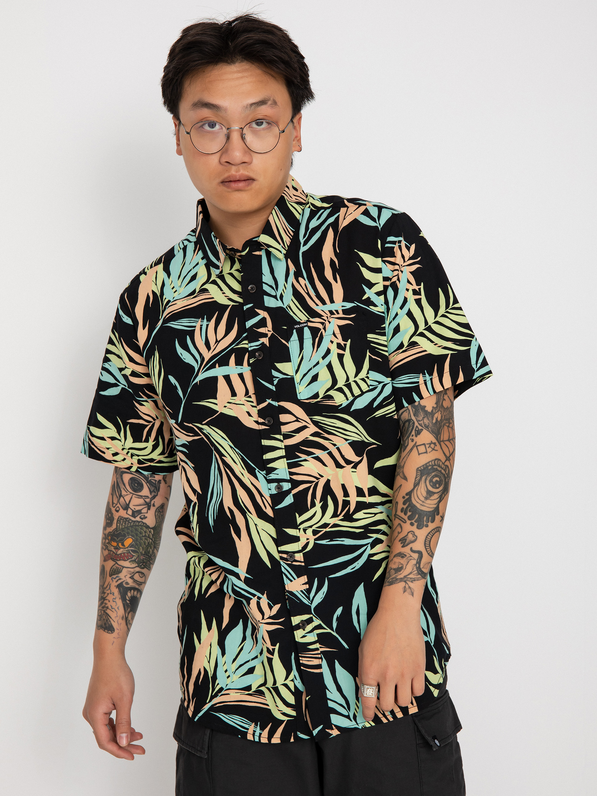 Košile Volcom Bleeding Leaf (black)