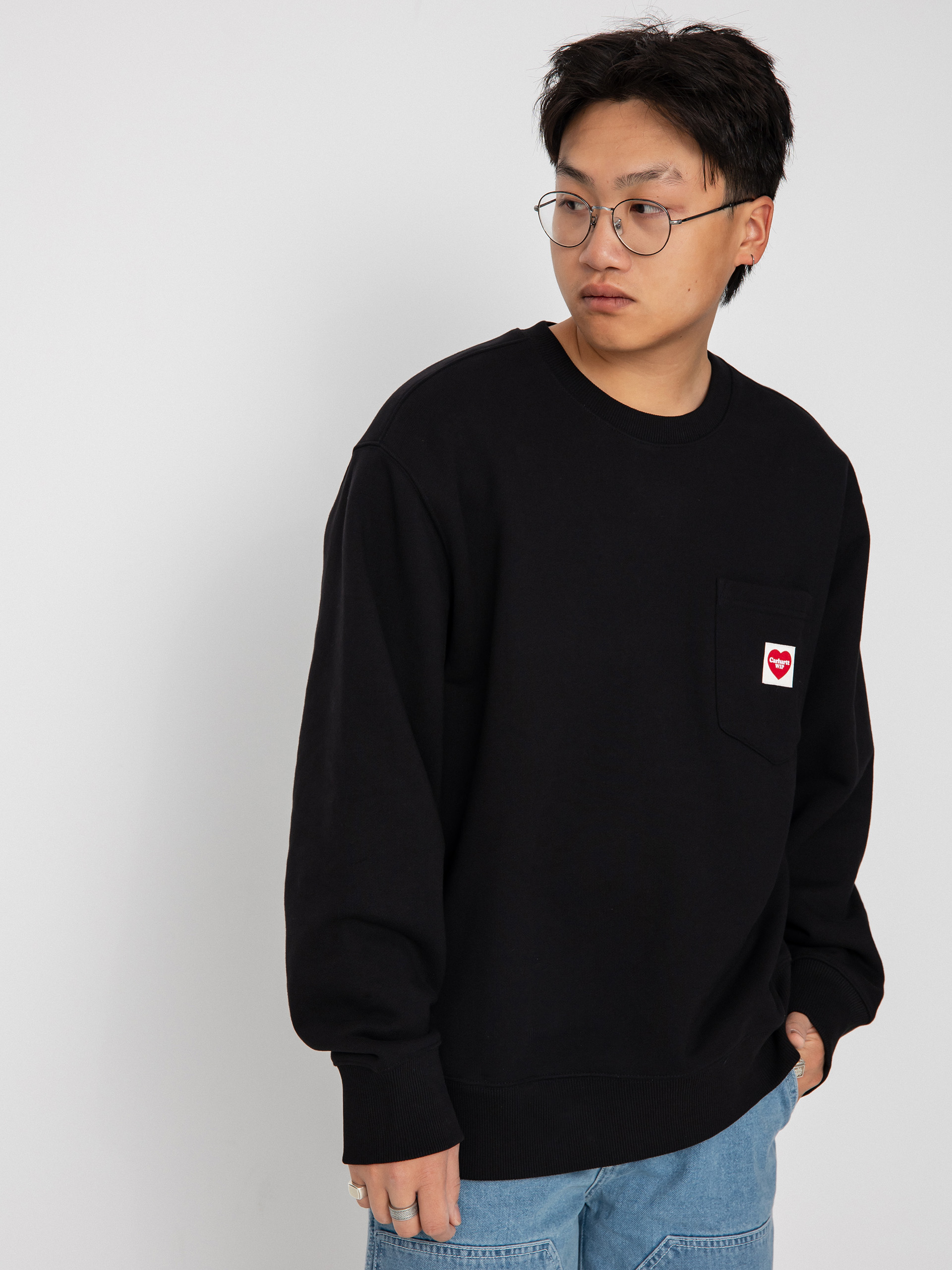 Mikina Carhartt WIP Heart Pocket (black)