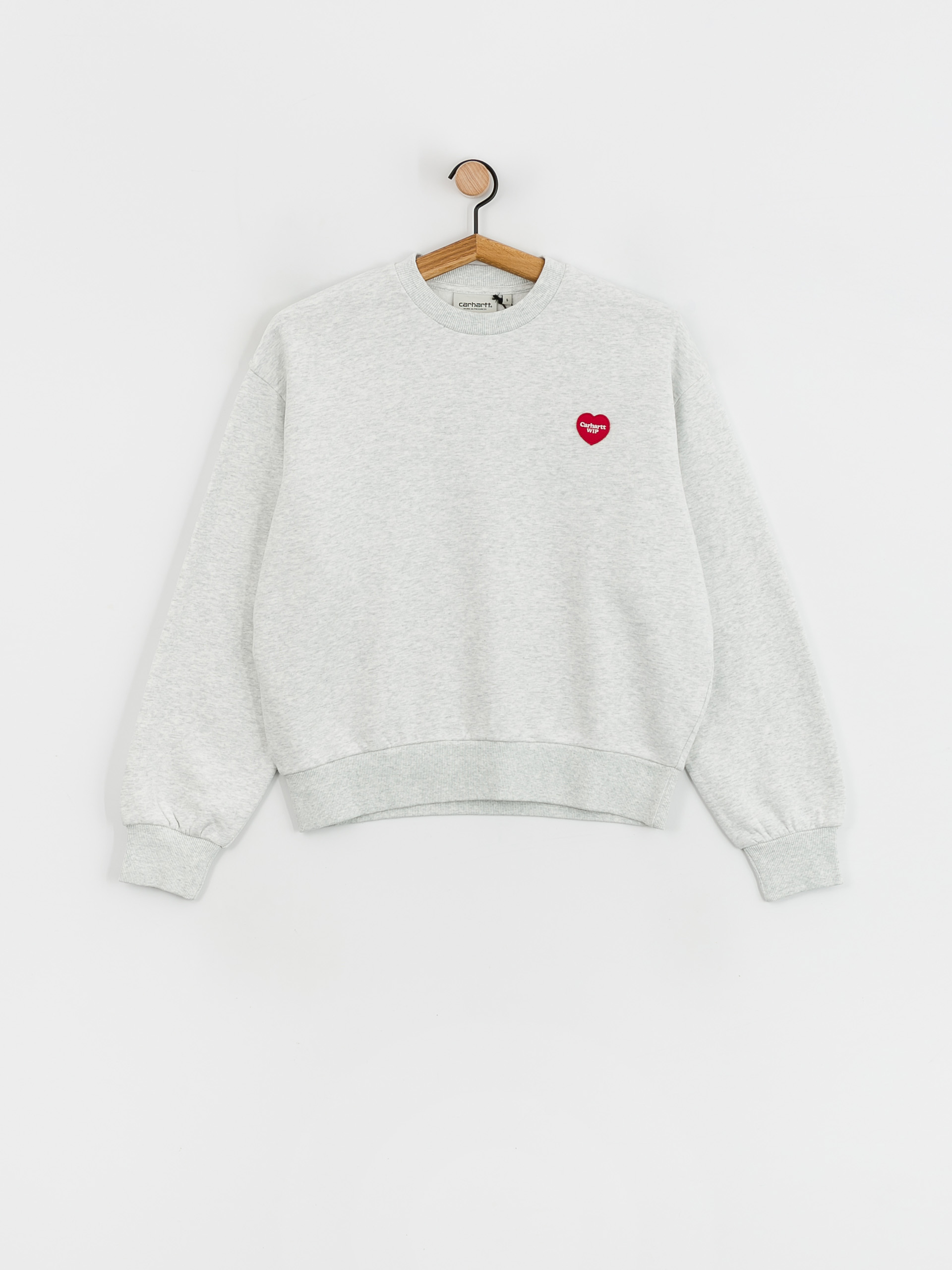 Mikina Carhartt WIP Heart Patch Wmn (ash heather)