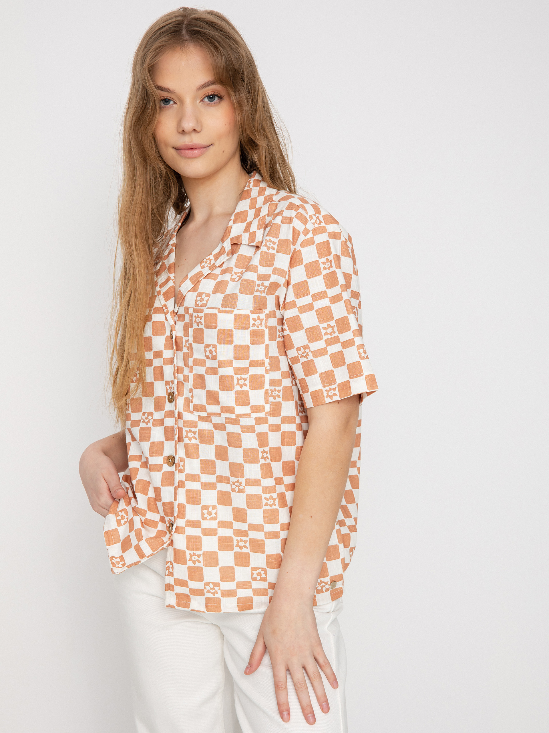 Košile Roxy Aloha Sunset Check Wmn (snow white sol power)