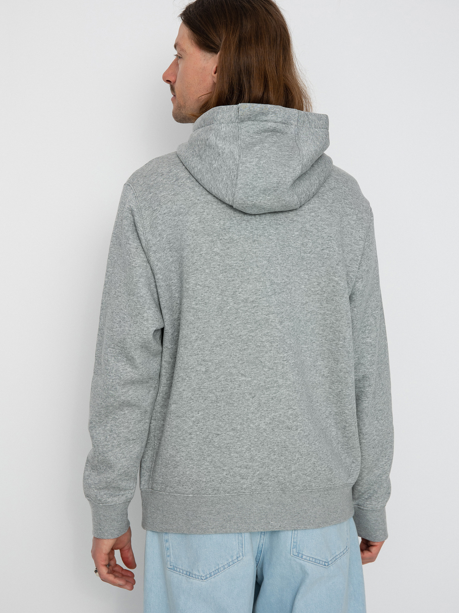 Mikina s kapucí Nike Club Hoodie Po Bb HD (dk grey heather/matte silver/white)