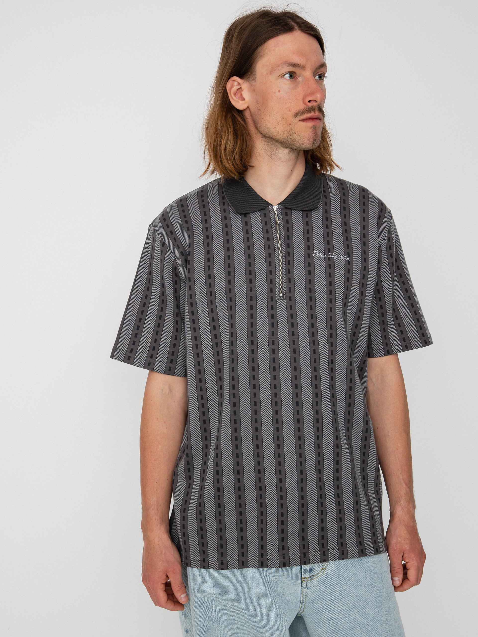 Polo tričko Polar Skate Road Zip (graphite)