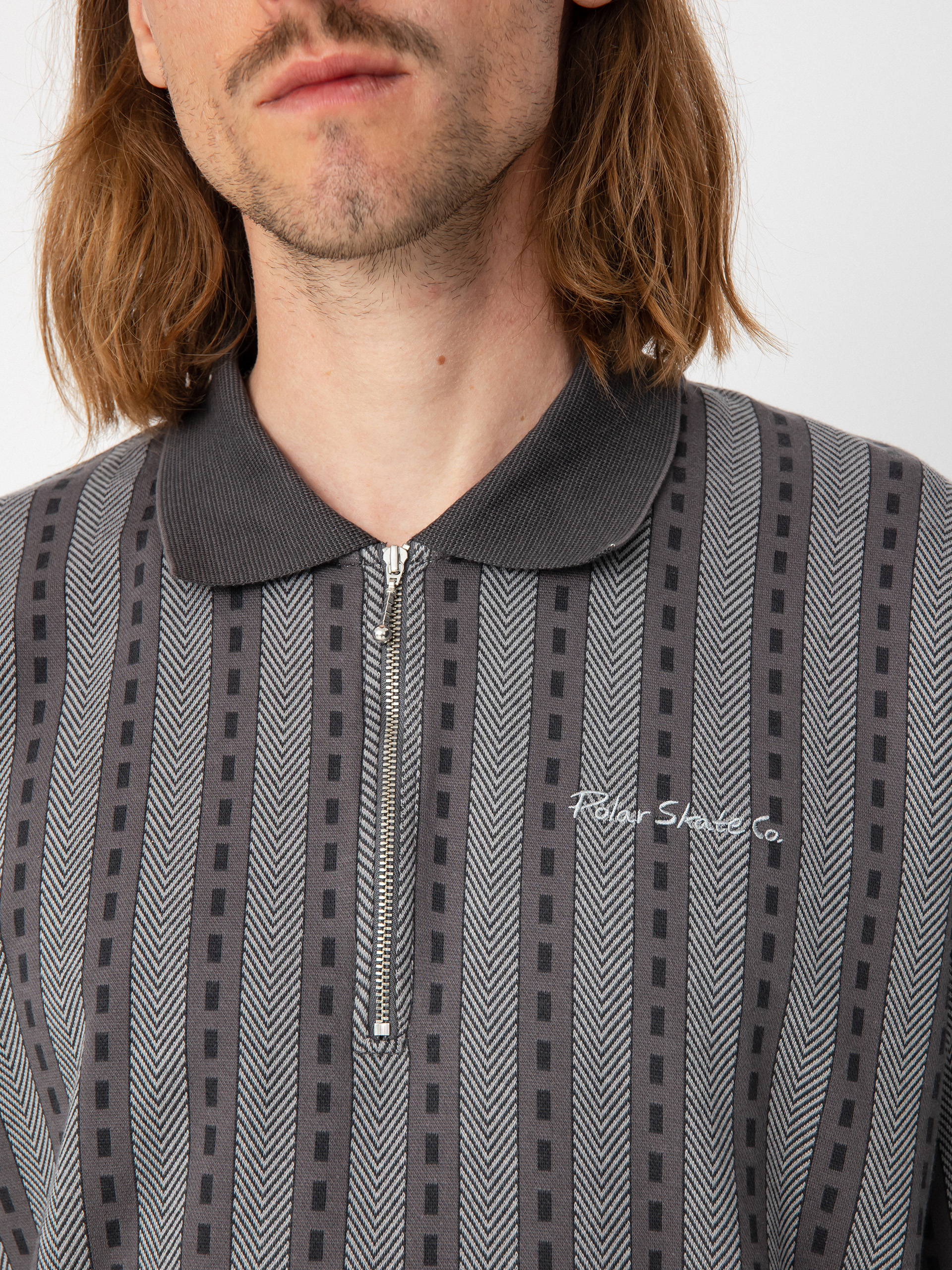 Polo tričko Polar Skate Road Zip (graphite)