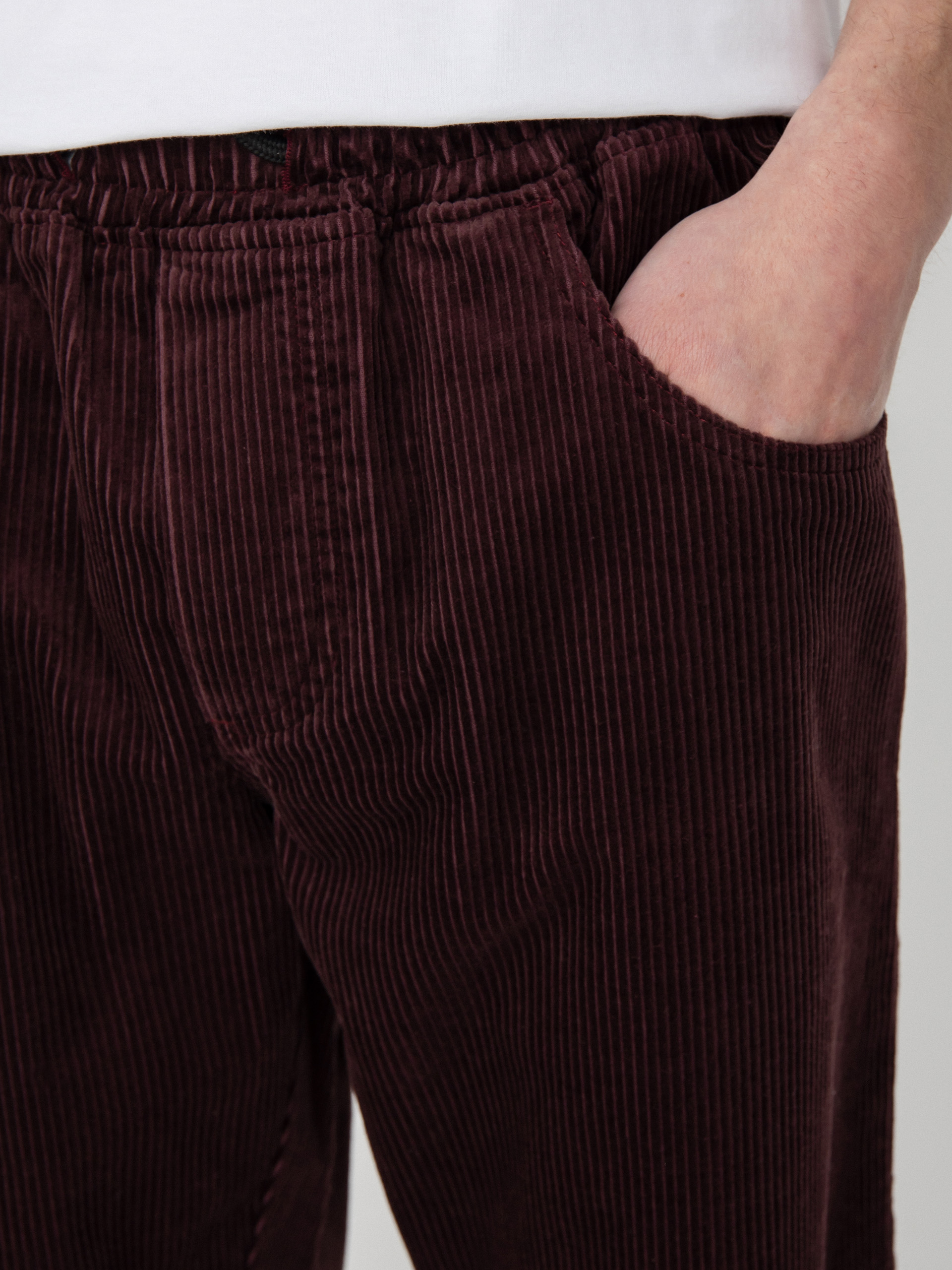 Kalhoty Malita Cord Log Elastic (plum)