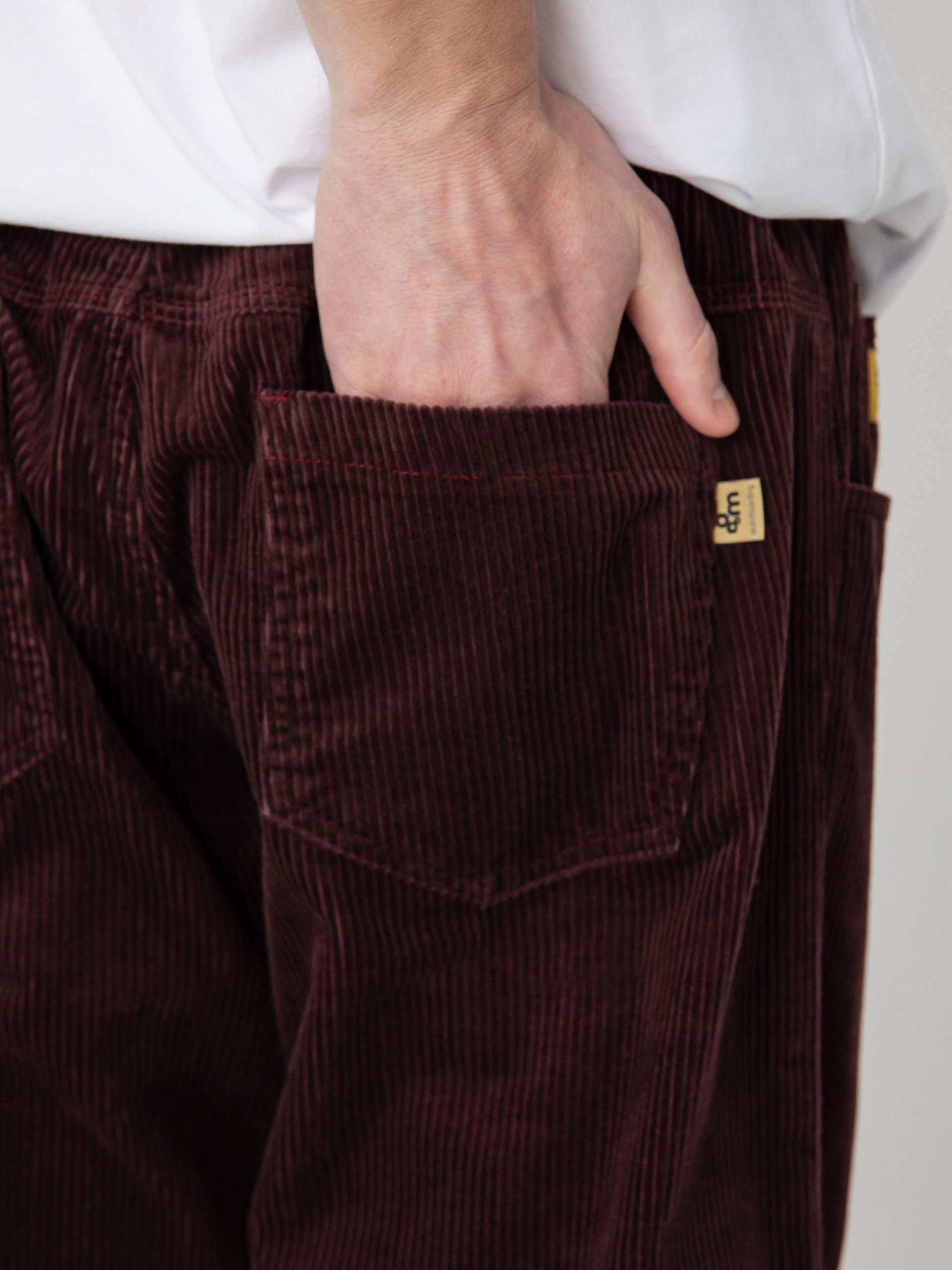 Kalhoty Malita Cord Log Elastic (plum)