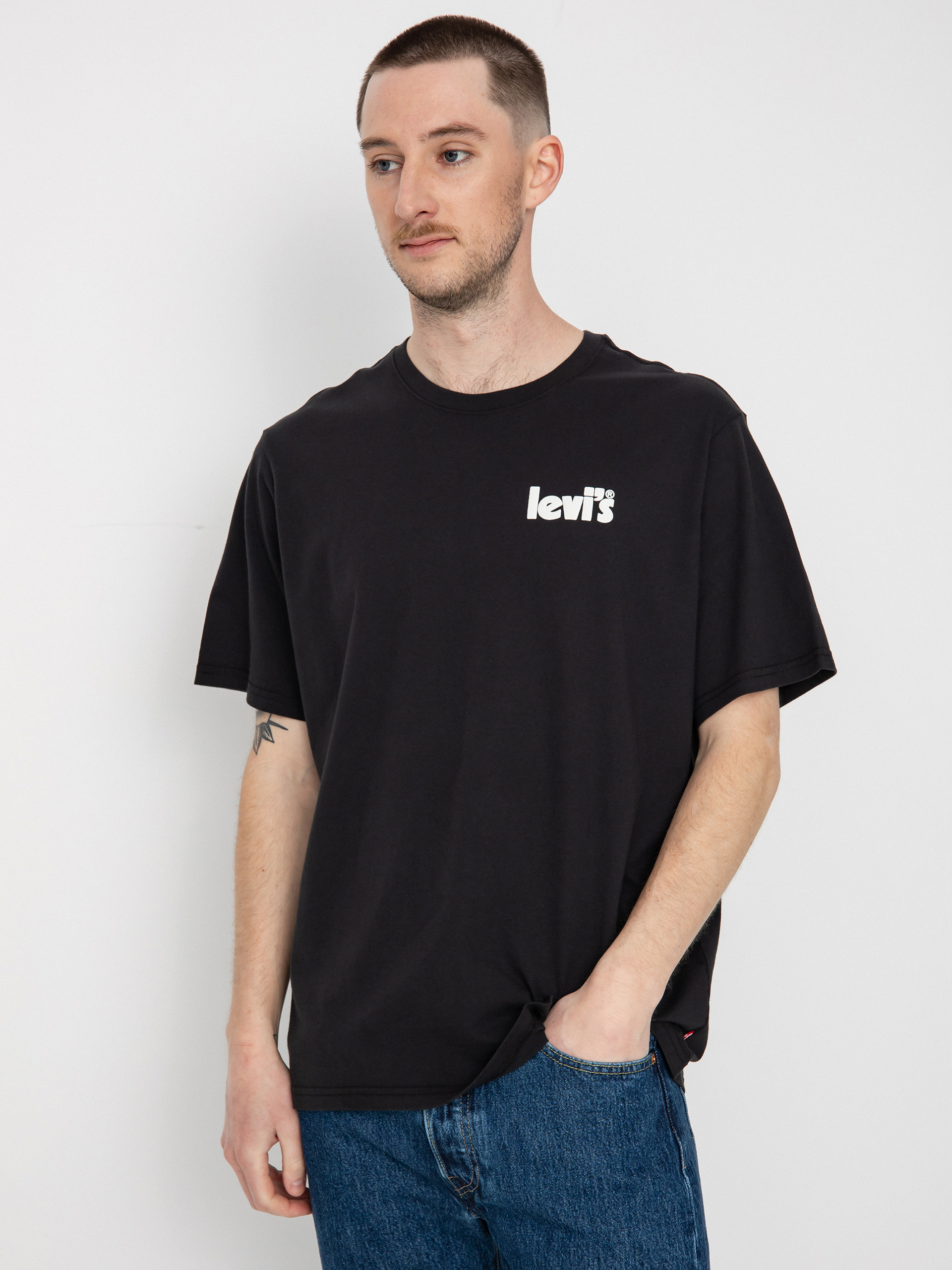 Tričko Levi's® Relaxed Fit Poster (caviar graphic)