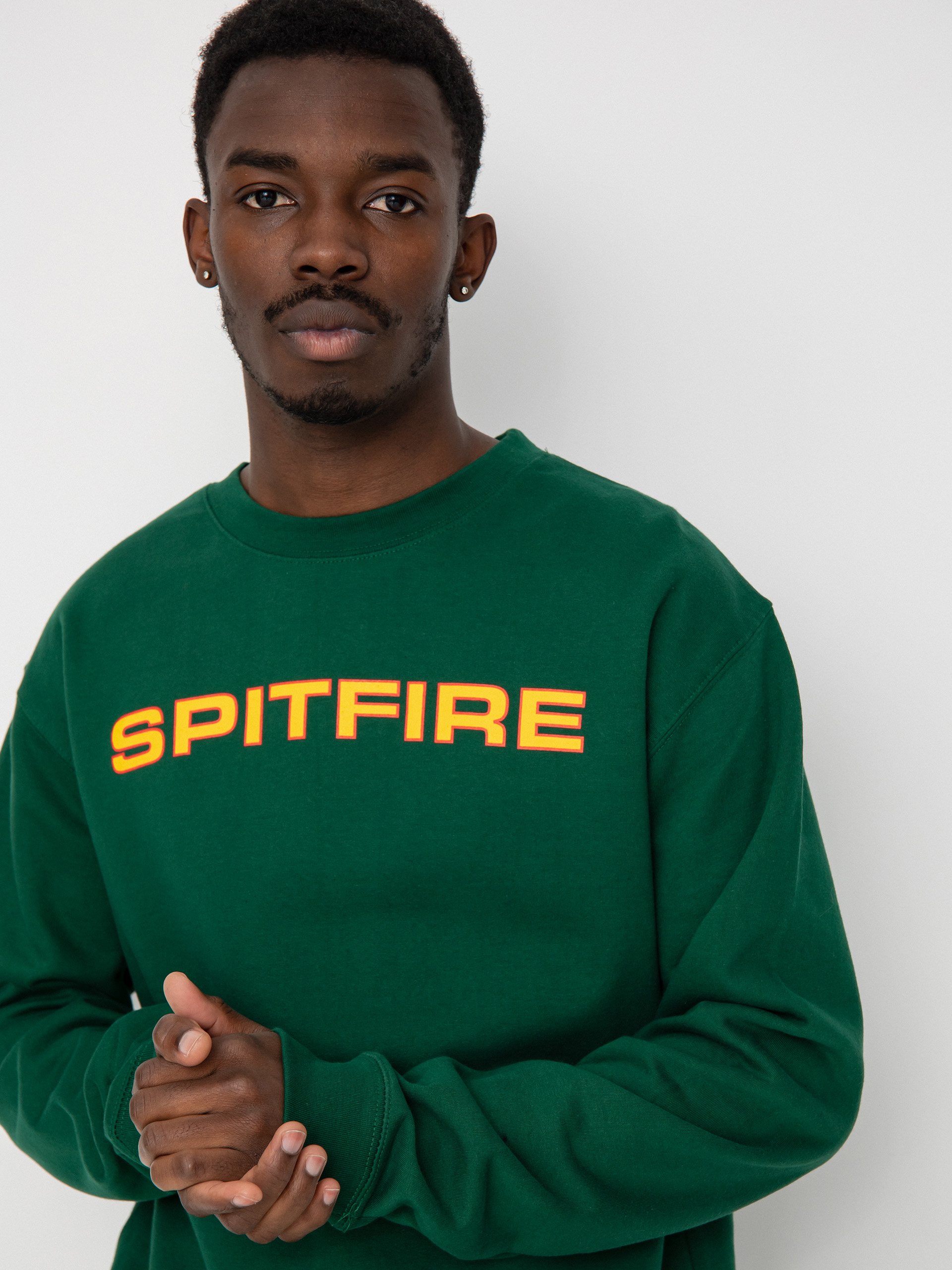 Mikina Spitfire Classic 87 (dark green w/red & gold print)