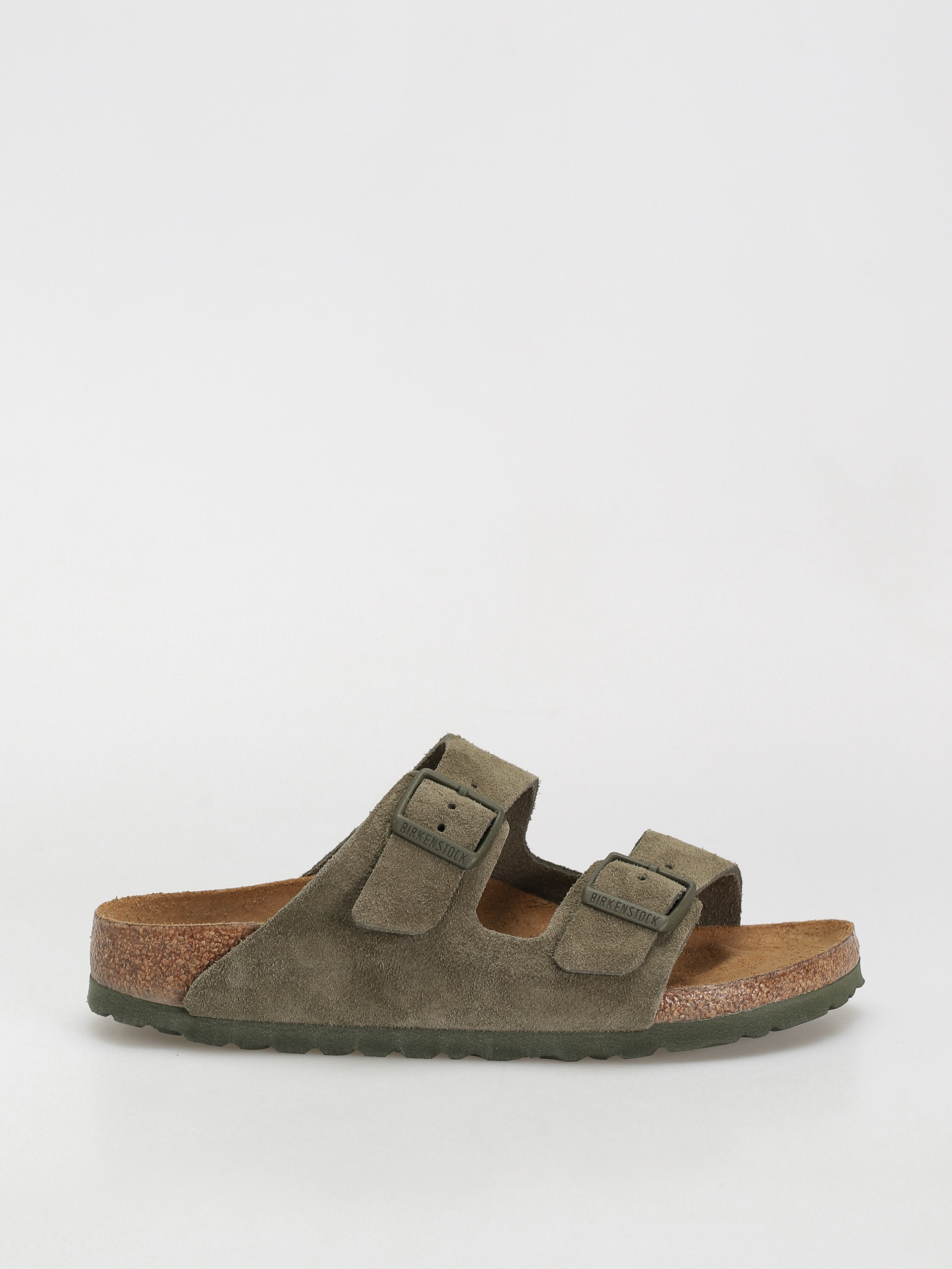Plážovky Birkenstock Arizona Suede Leather Narrow Wmn (thyme)