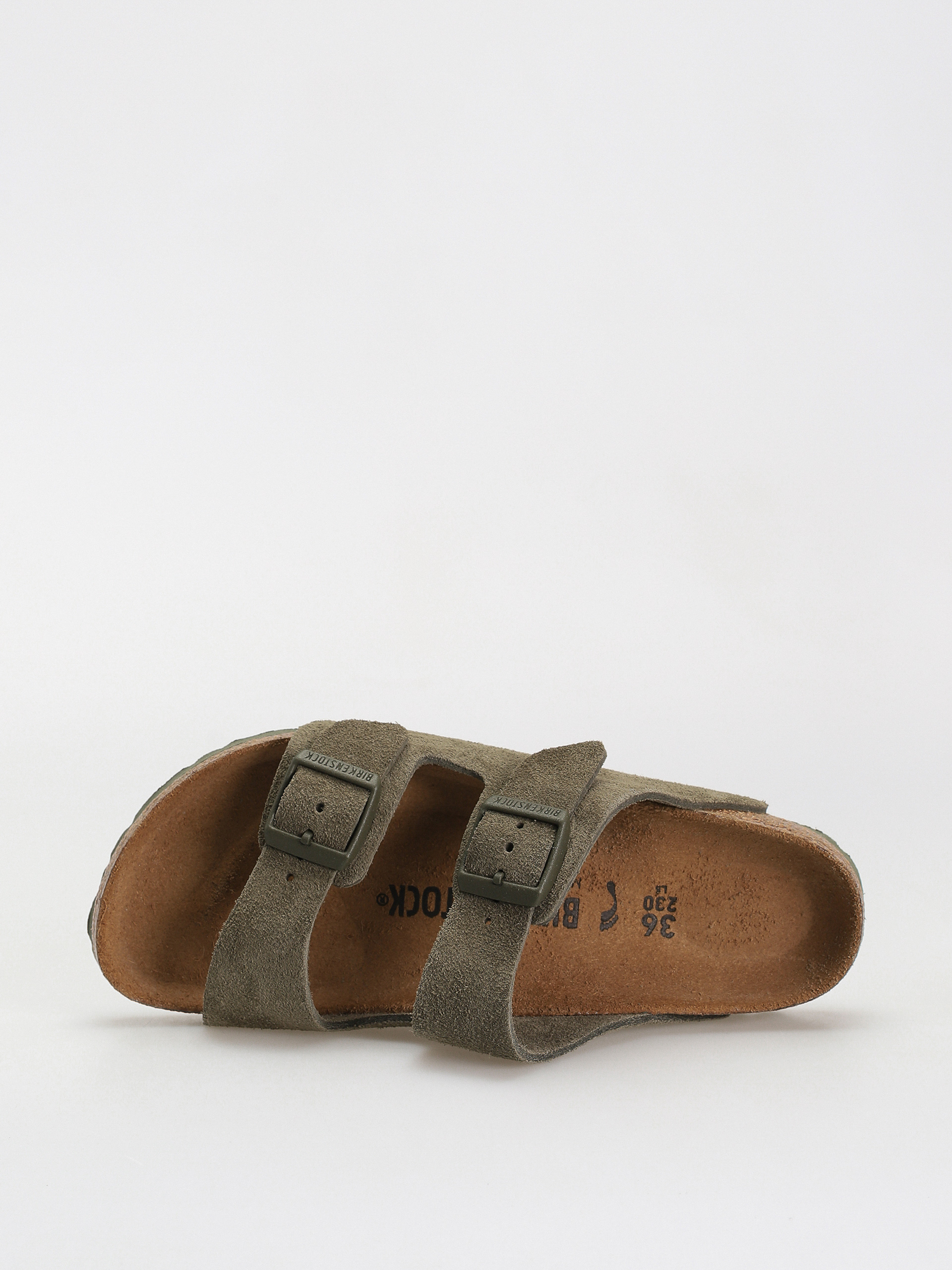 Plážovky Birkenstock Arizona Suede Leather Narrow Wmn (thyme)