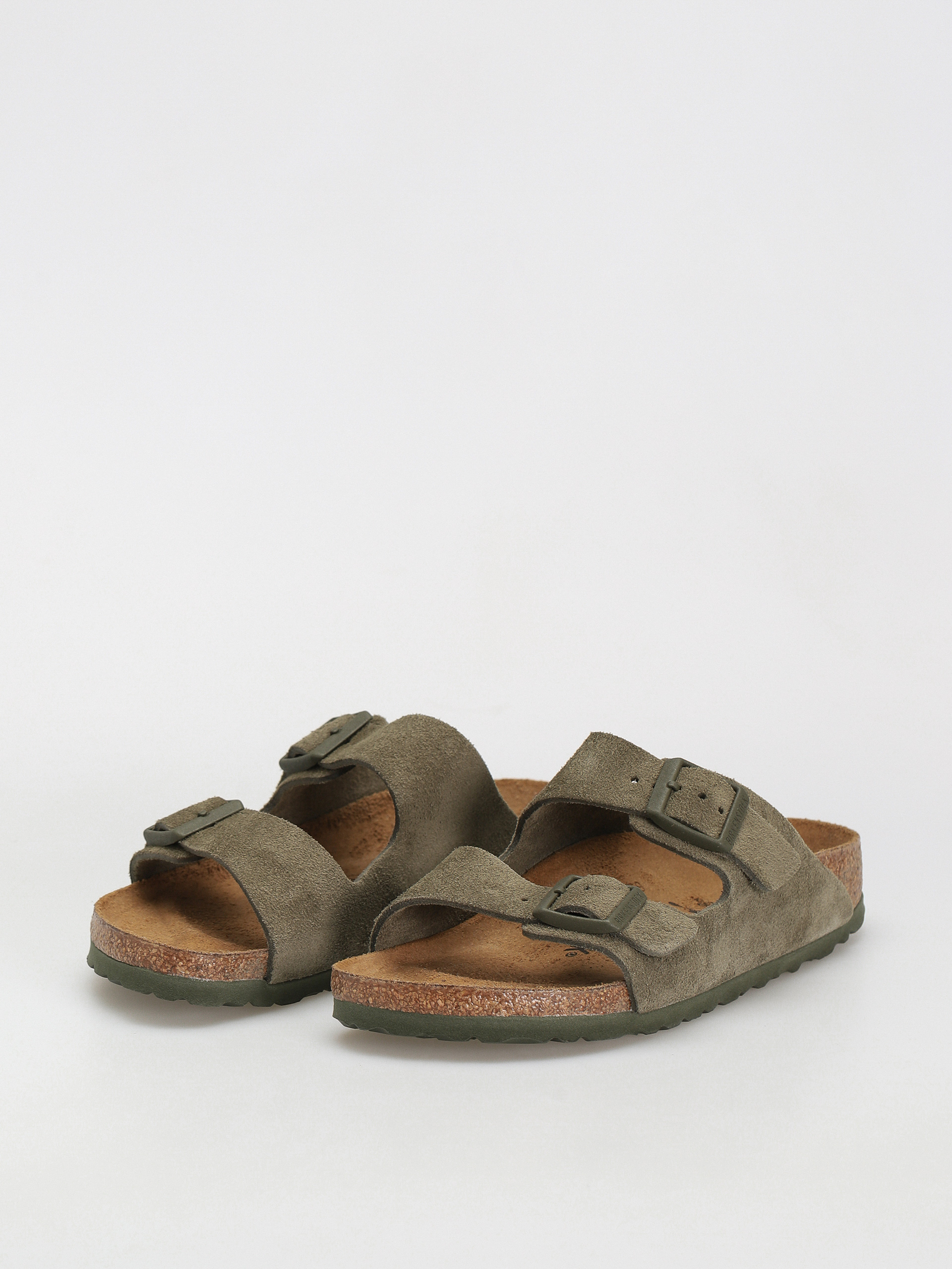 Plážovky Birkenstock Arizona Suede Leather Narrow Wmn (thyme)