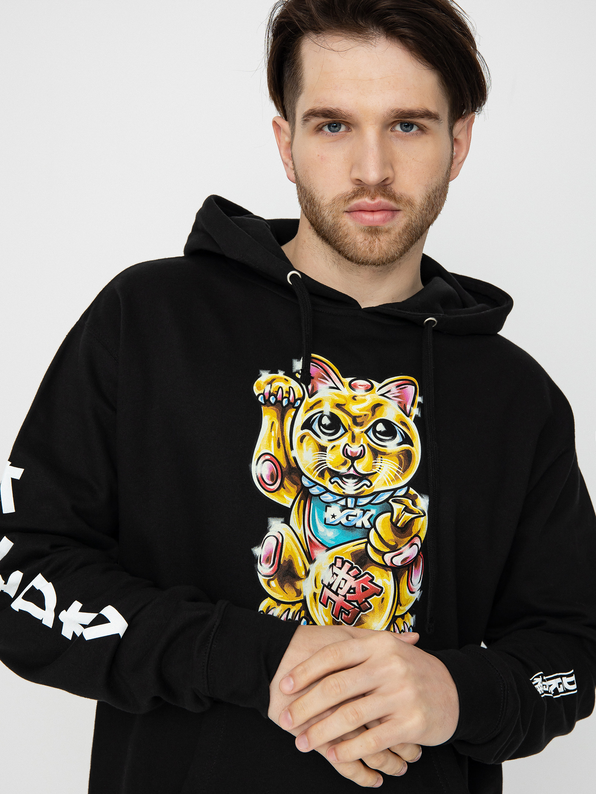 Mikina s kapucí DGK Golden Cat HD (black)
