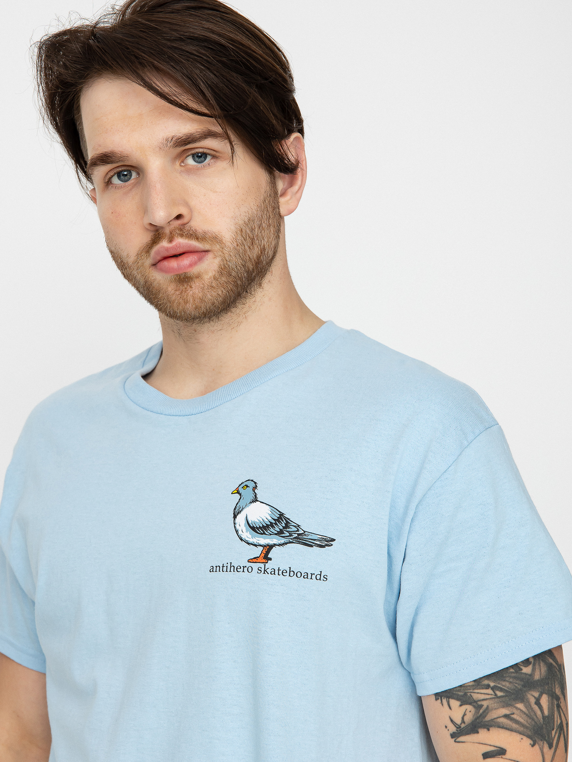 Tričko Antihero Lil Pigeon (light blue w/multi color print)