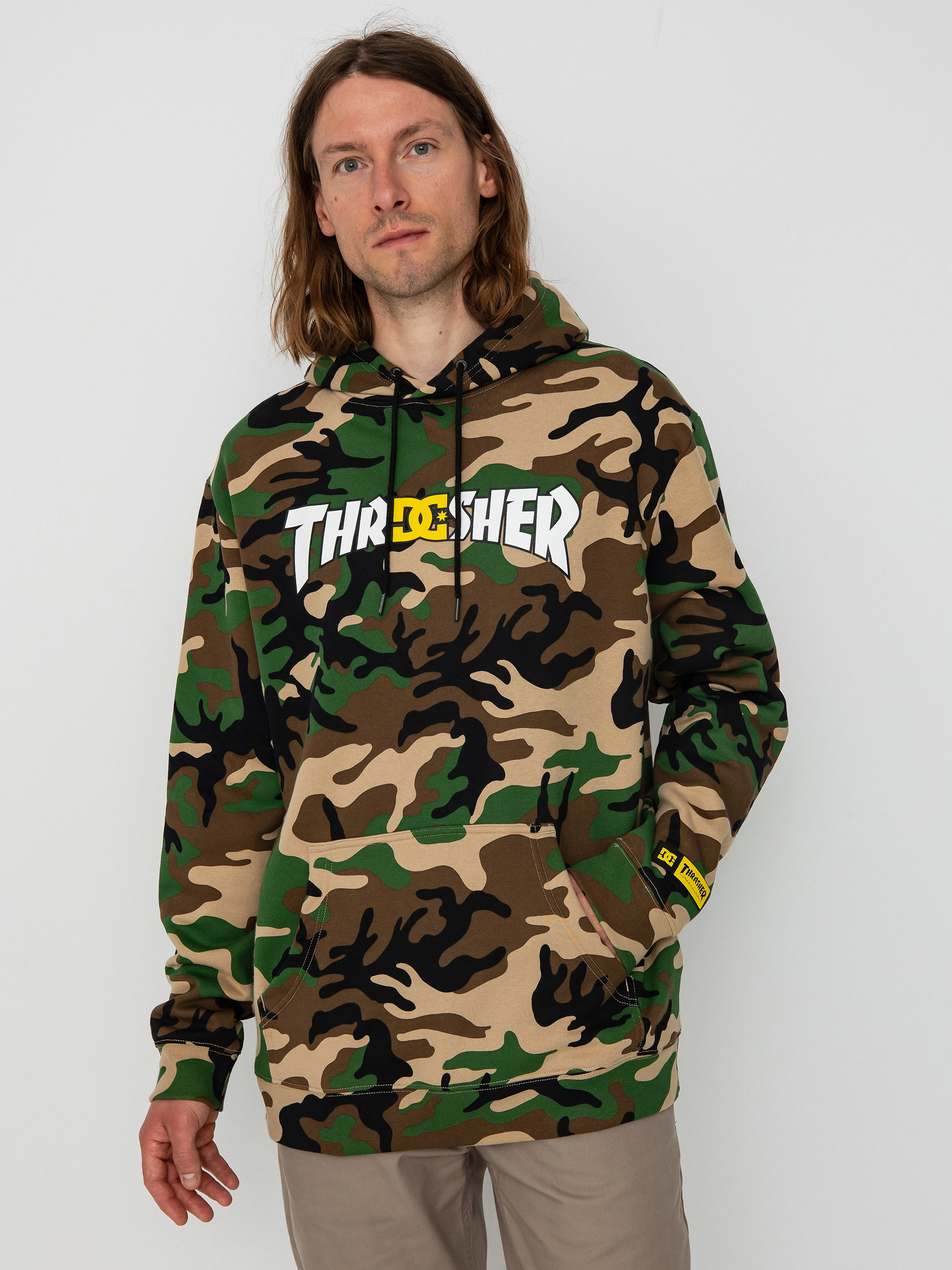 Mikina s kapucí DC X Thrasher (army camo)