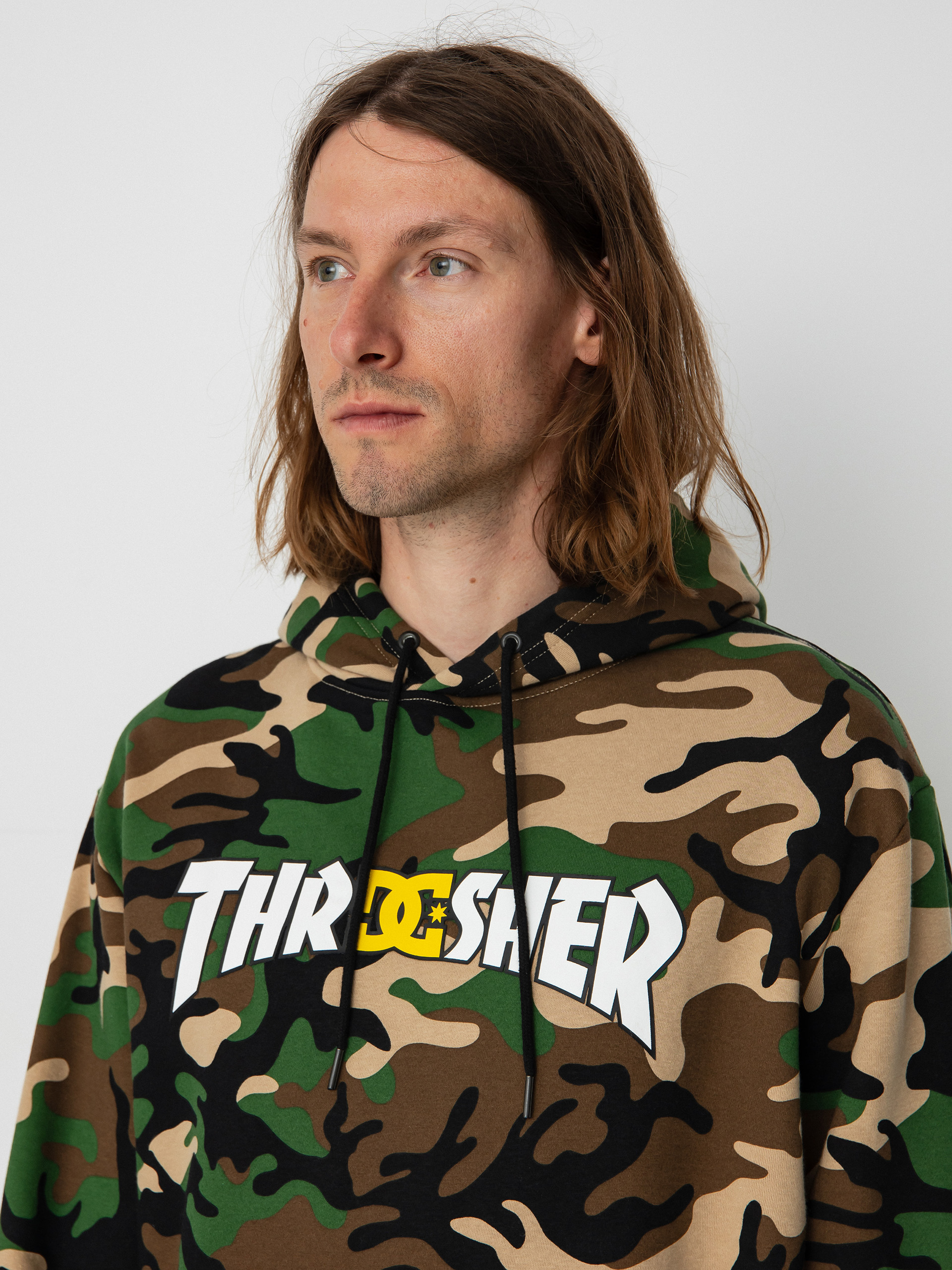 Mikina s kapucí DC X Thrasher (army camo)