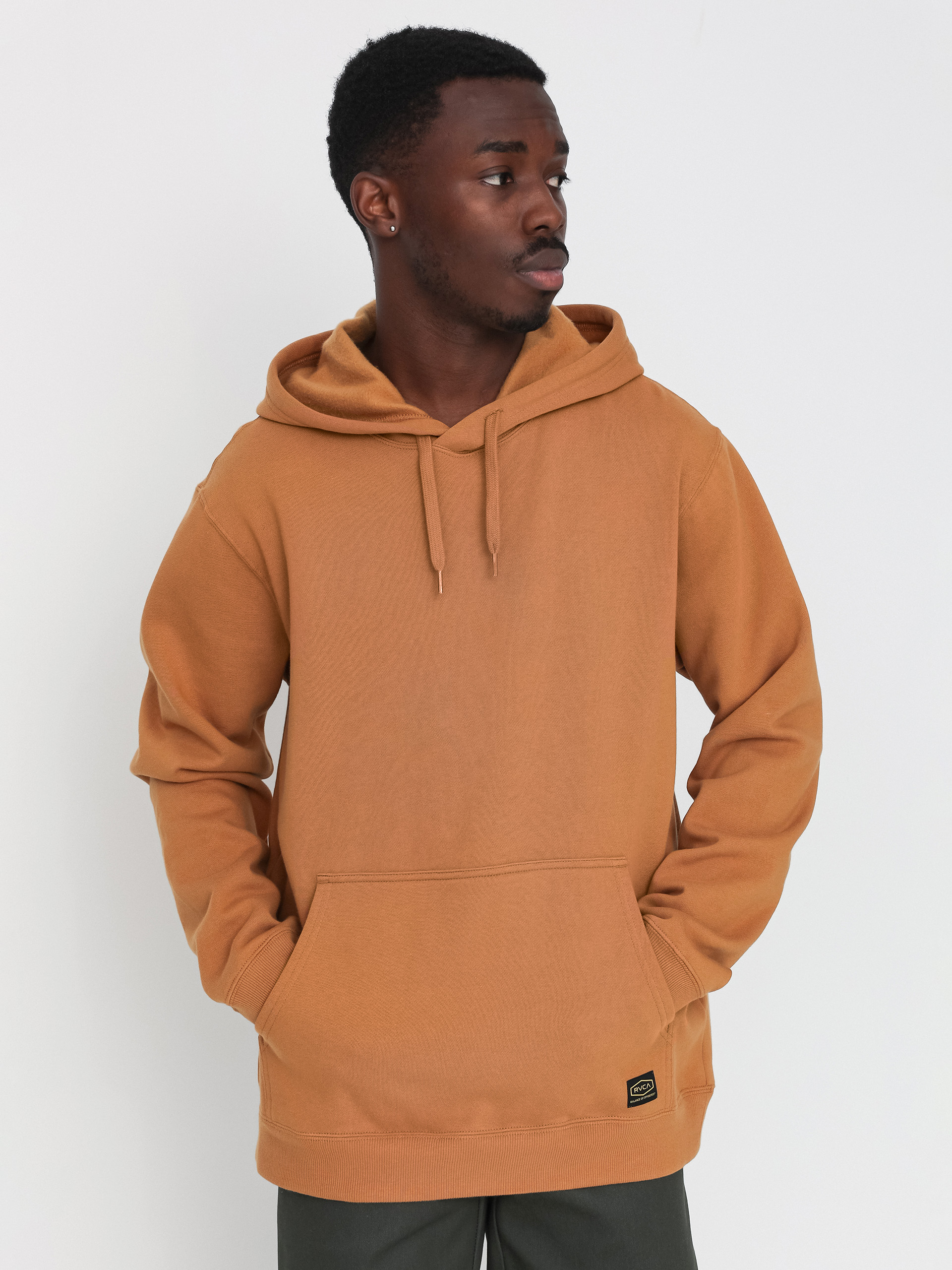 Mikina s kapucí RVCA Americana HD (dk choco/metallic gold)