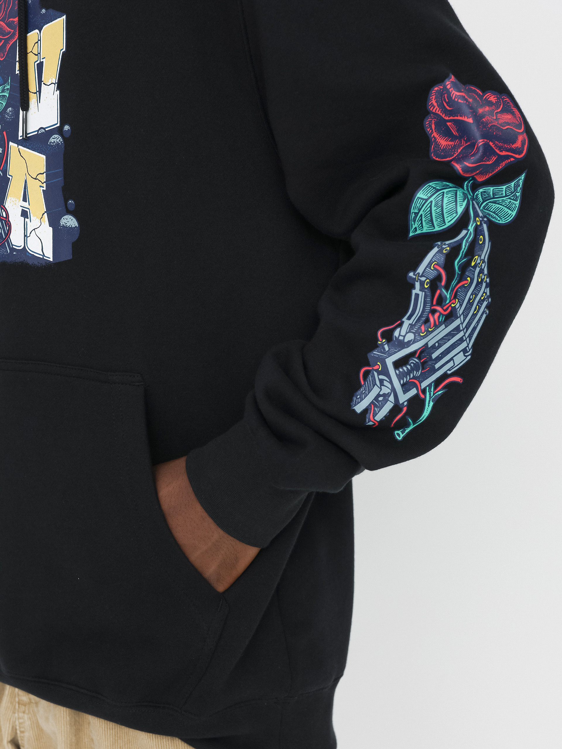 Mikina s kapucí RVCA Mandroid HD (black)