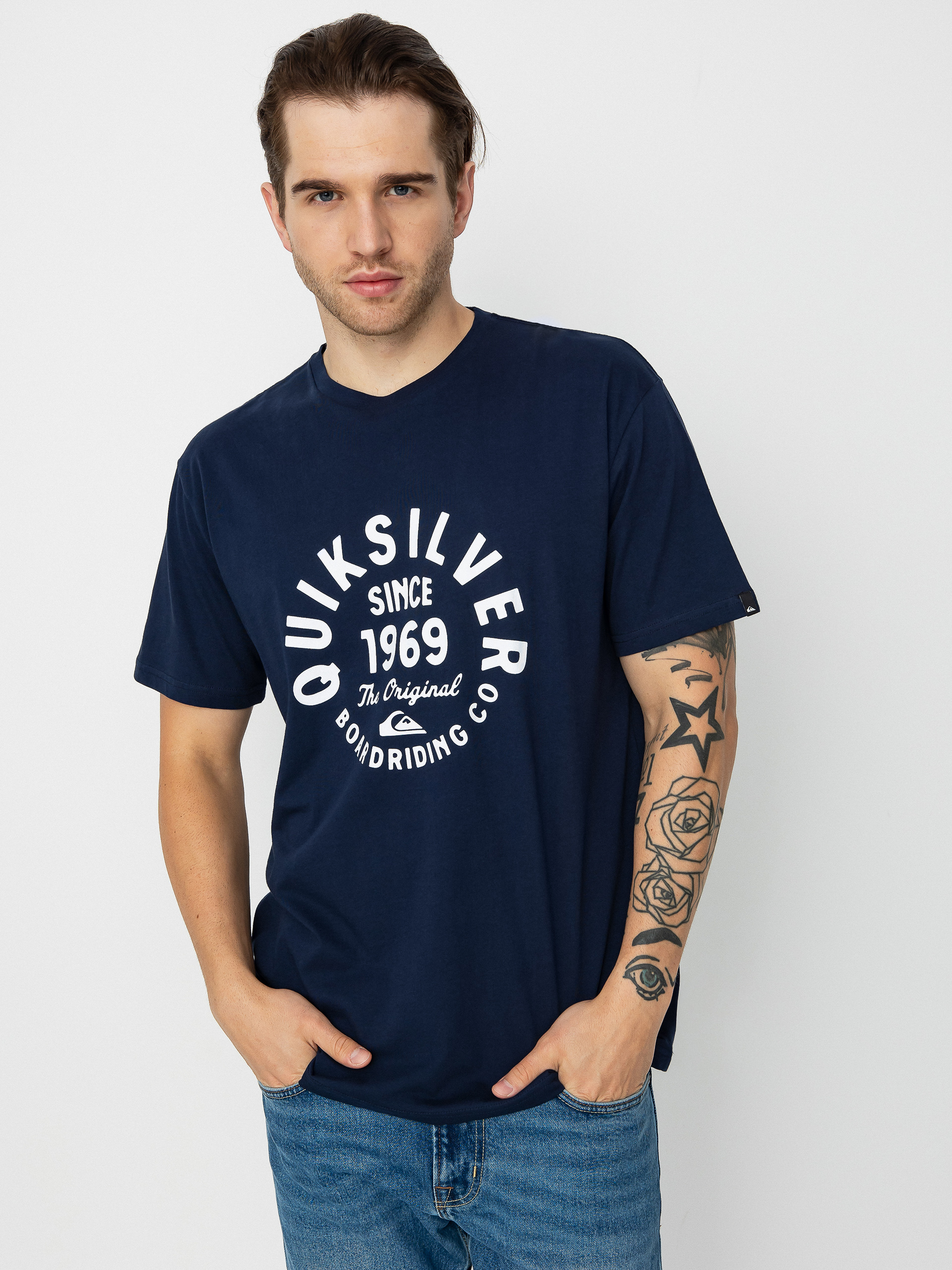 Tričko Quiksilver Circled Script Front (navy blazer)