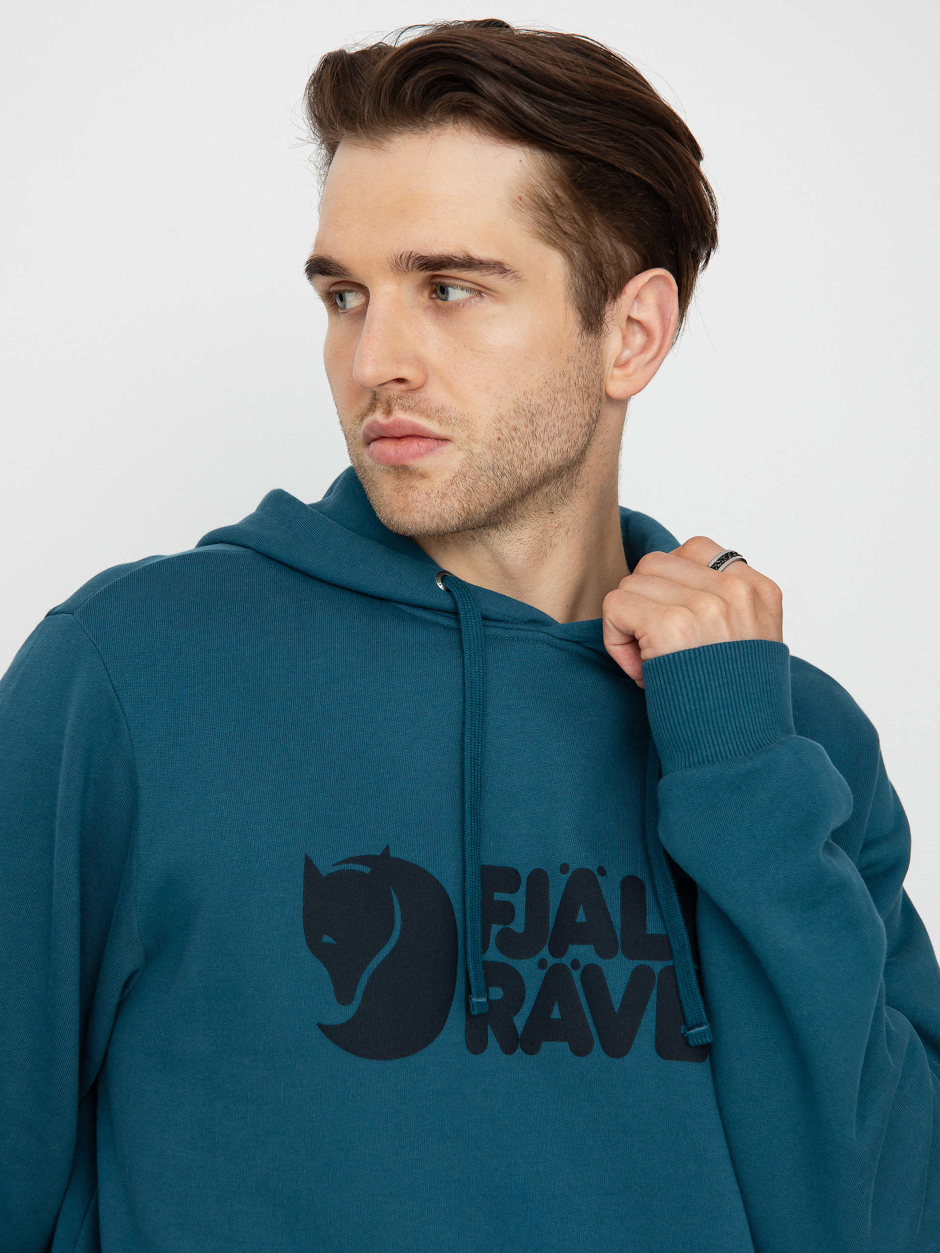 Mikina s kapucí Fjallraven Logo HD (deep sea)