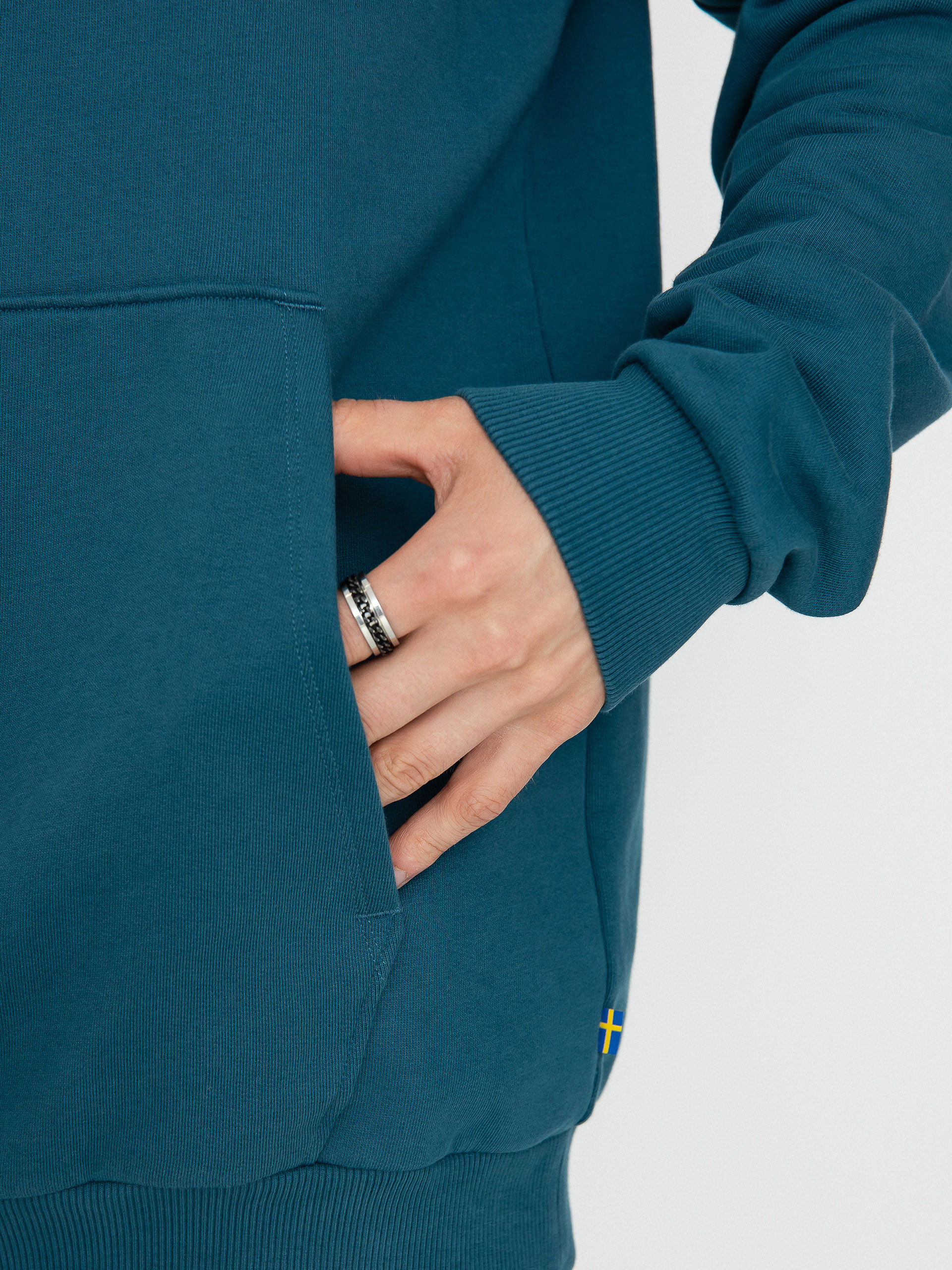 Mikina s kapucí Fjallraven Logo HD (deep sea)