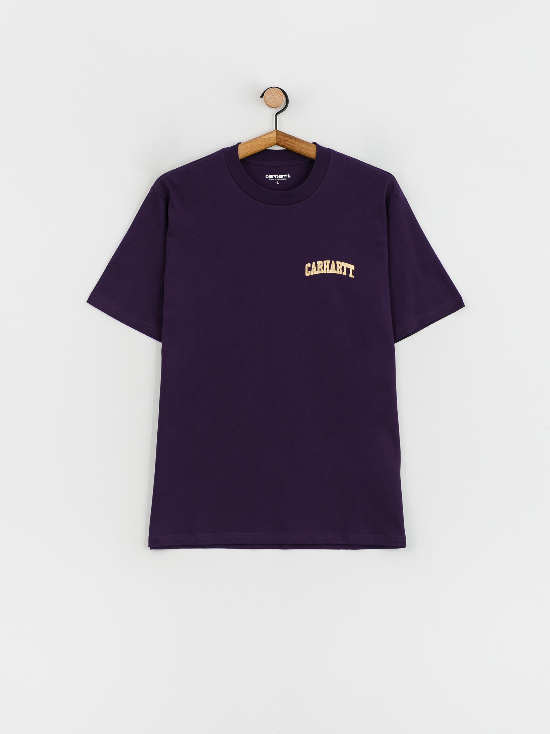 Tričko Carhartt WIP University Script (cassis/gold)