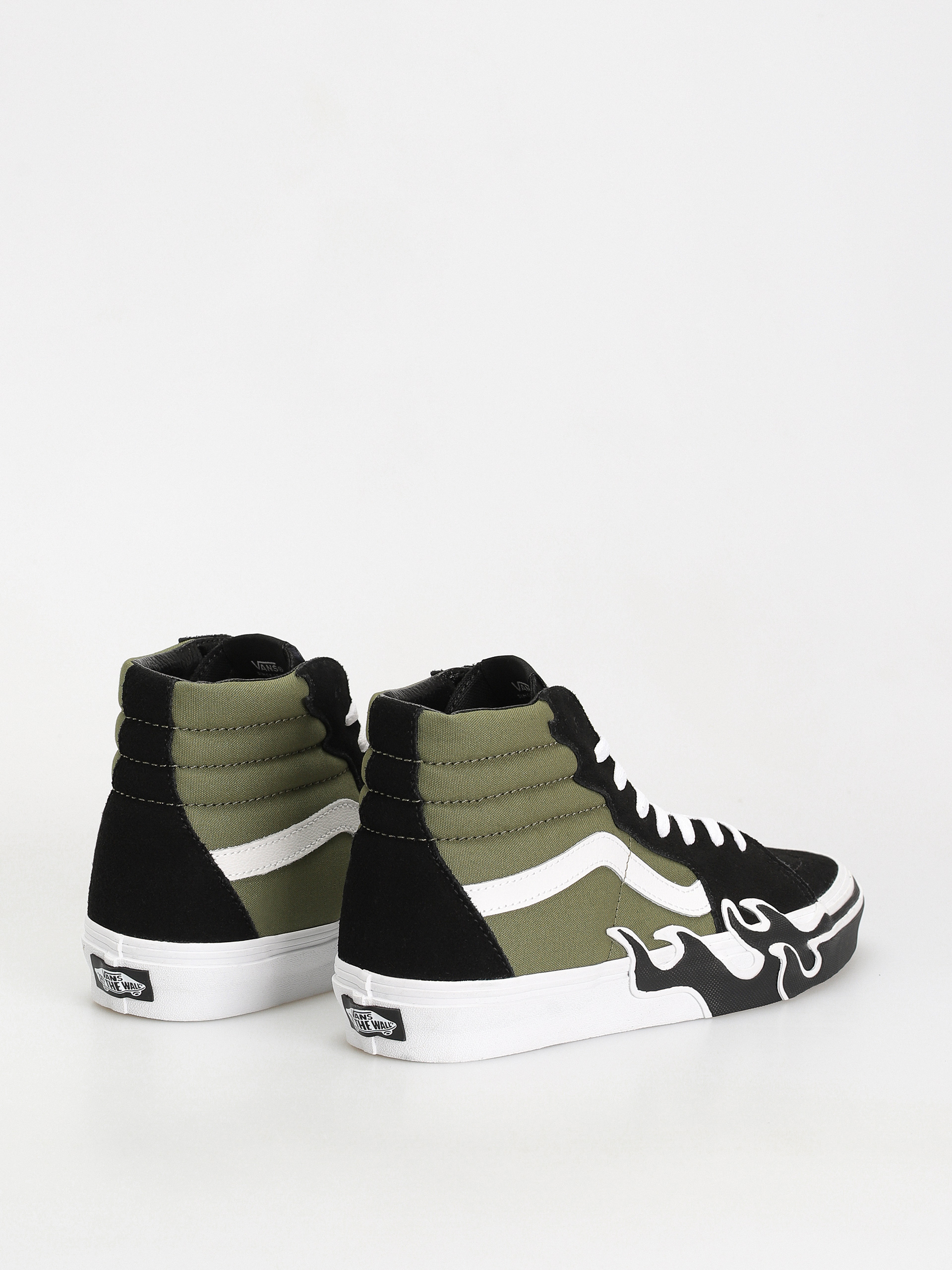 Vans sk8 discount hi green flame