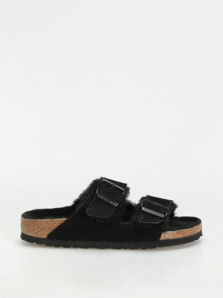 Plážovky Birkenstock Arizona Suede Leather Narrow Wmn (black)