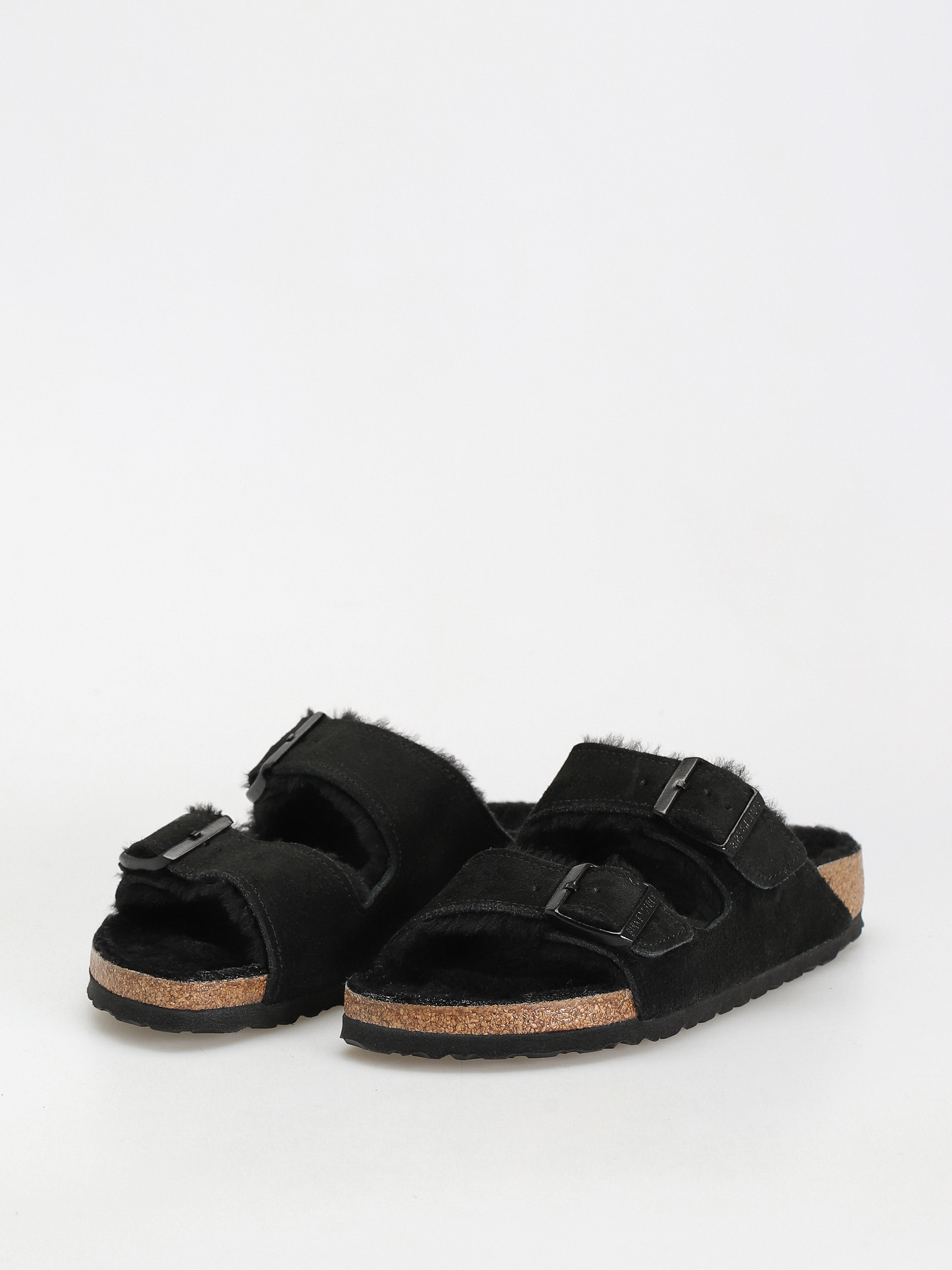 Plážovky Birkenstock Arizona Suede Leather Narrow Wmn (black)