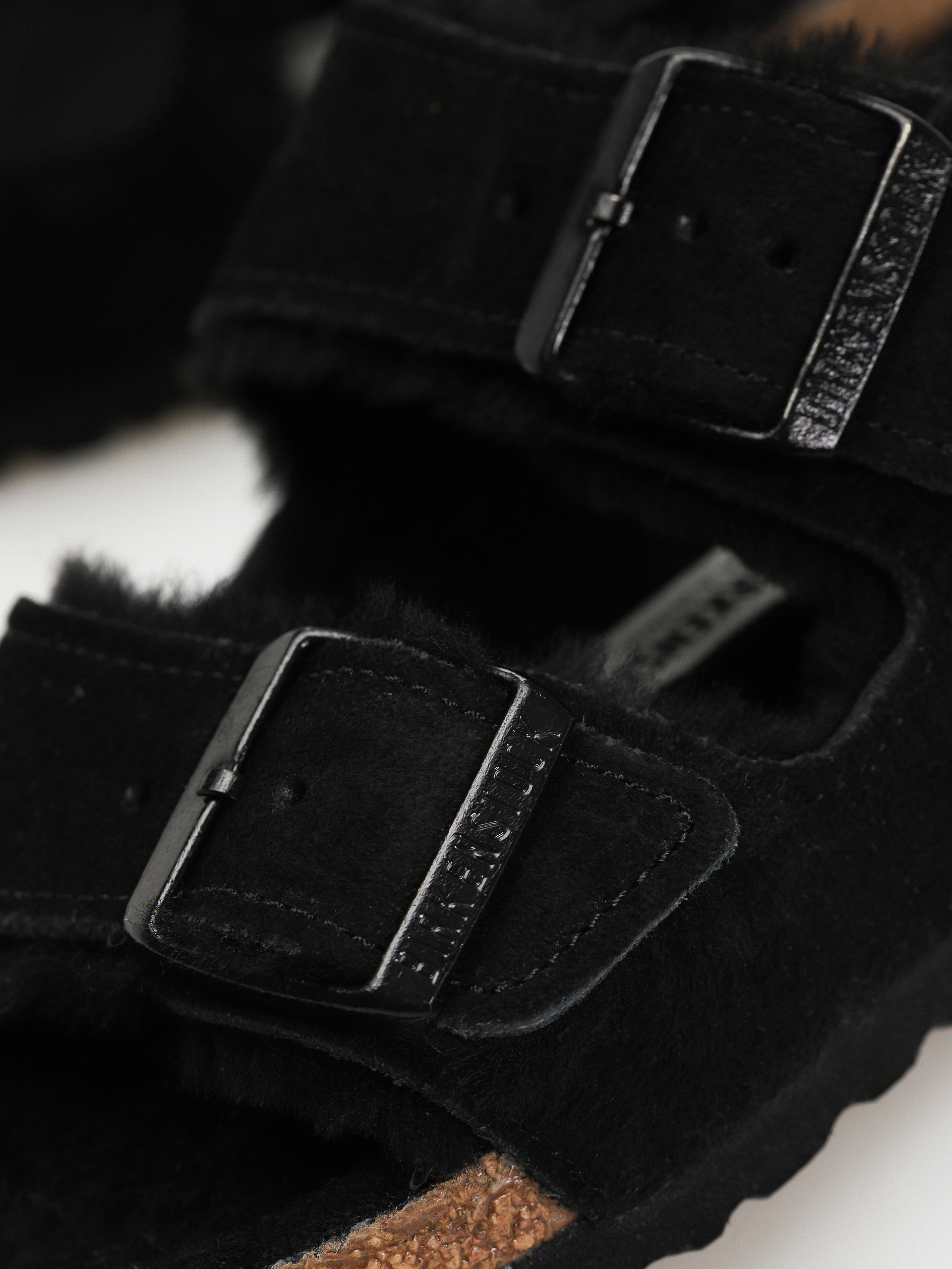 Plážovky Birkenstock Arizona Suede Leather Narrow Wmn (black)