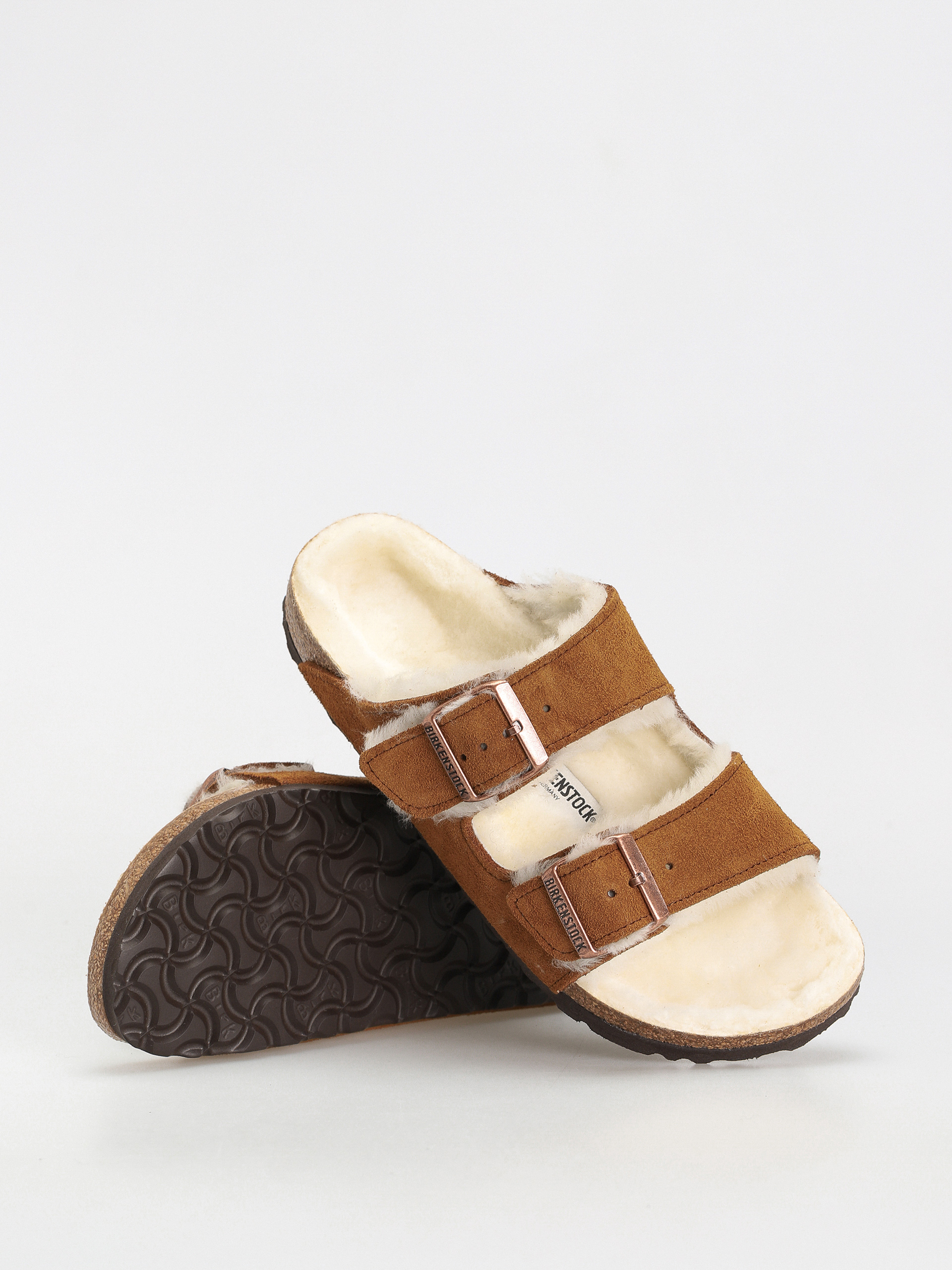 Plážovky Birkenstock Arizona Suede Leather Narrow Wmn (mink)