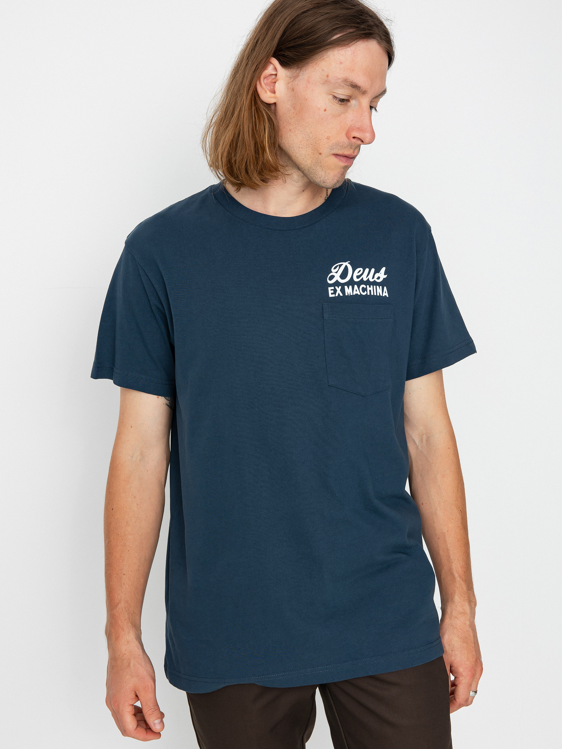 Tričko Deus Ex Machina Biarritz Address Pocket (navy)